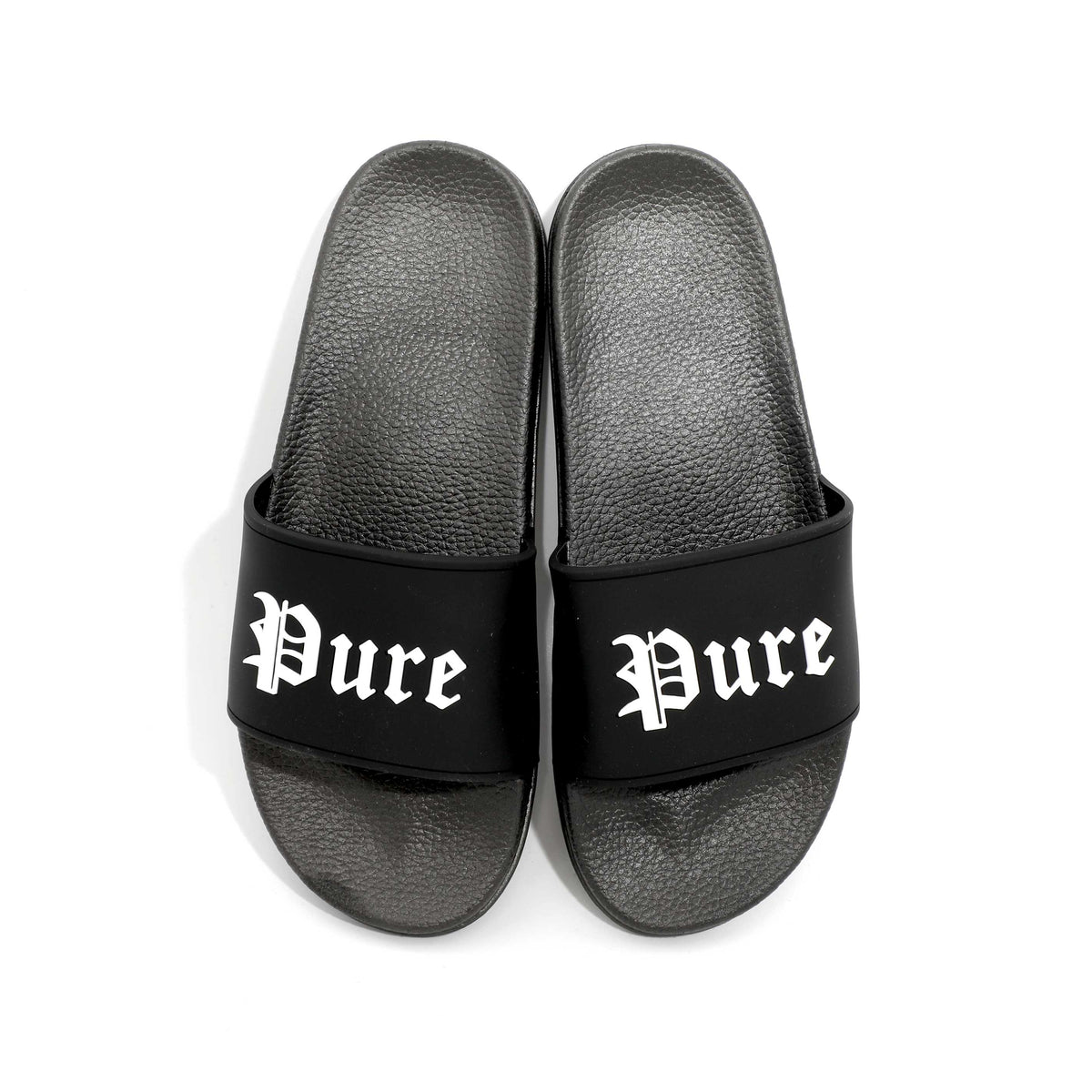Pure Logo Slides - Black W/ White