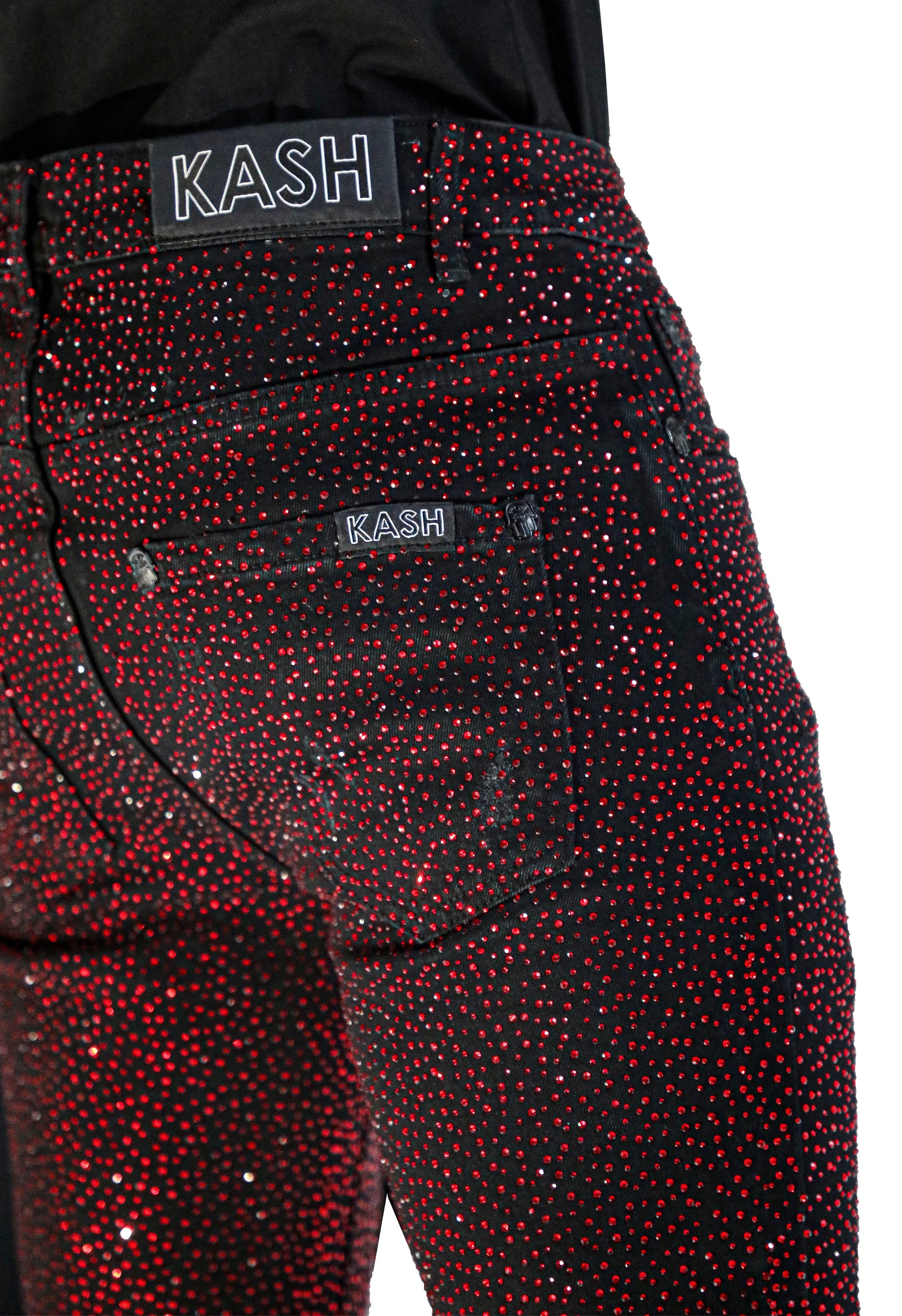 Kash Diamond Denim jeans in black with red – view 6 of 8