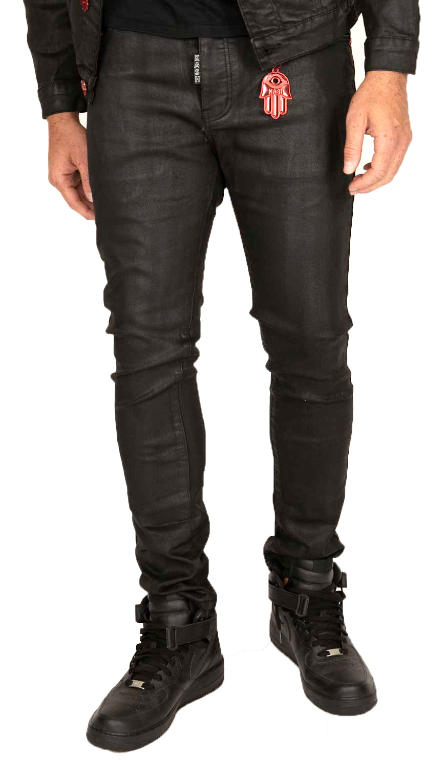 HAMSA POCKET WAX DENIM - BLACK