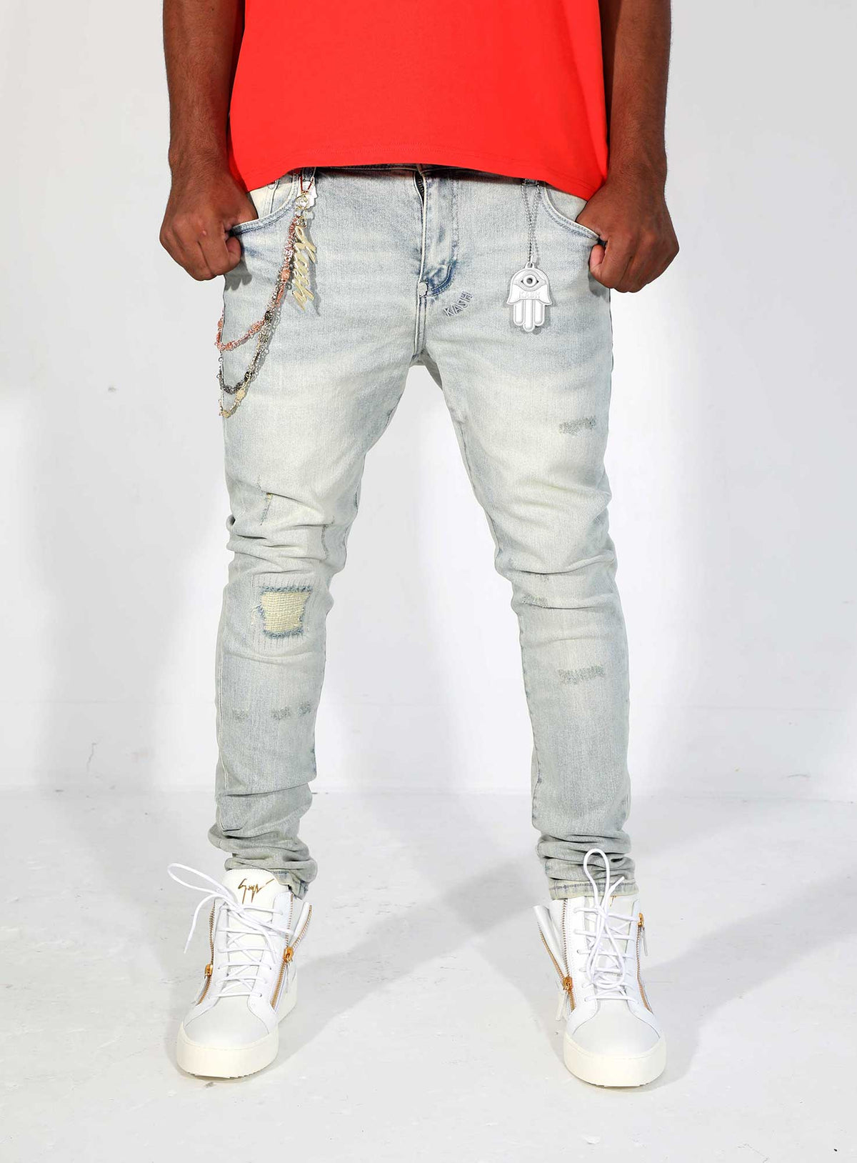 KASH Hamsa-25 SKINNY Denim - Light Blue
