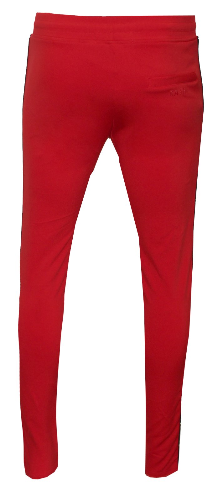 Men's Icon Track Pants with HAMSA Hand and Side Stripes-Red