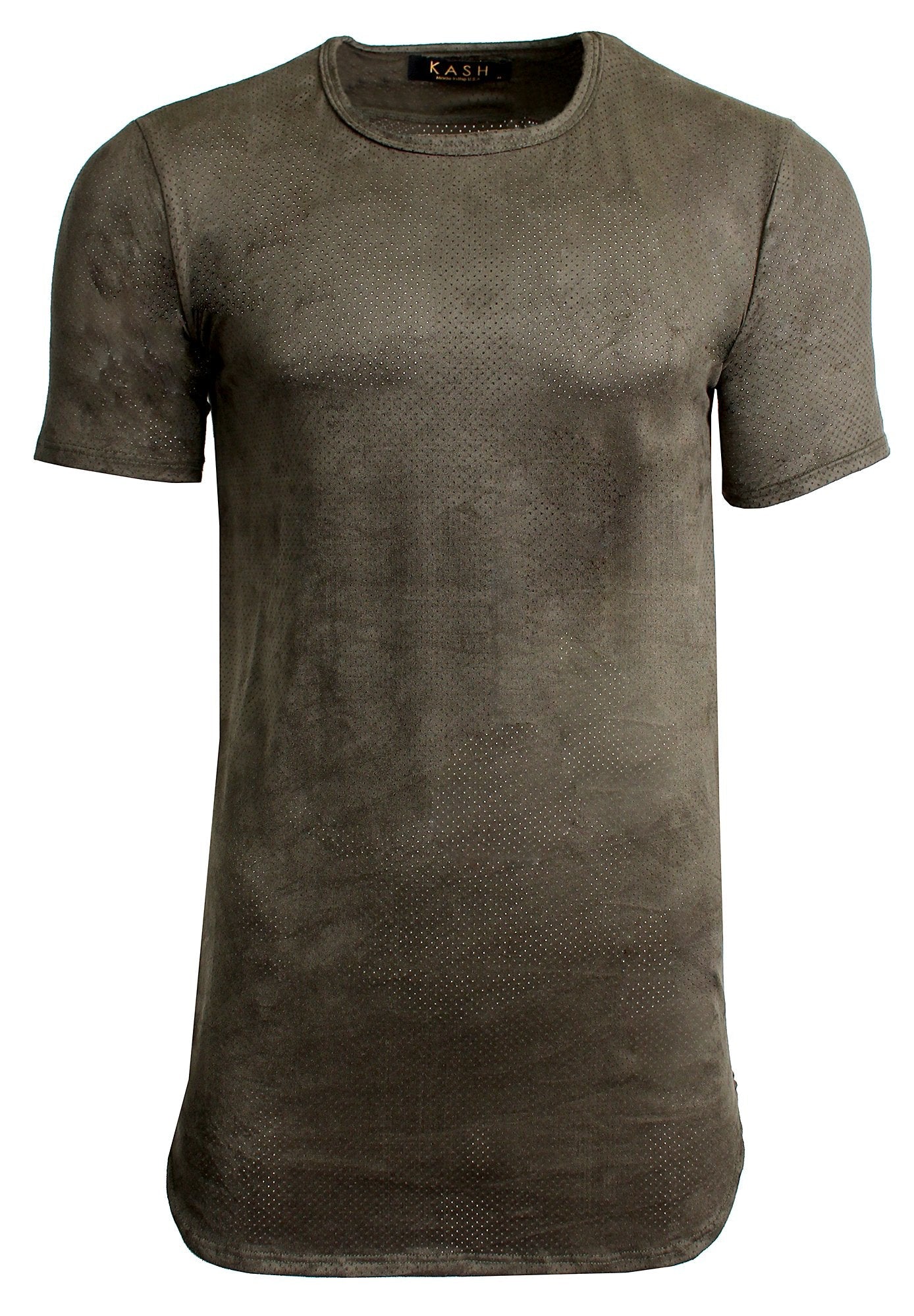 Kash Perforated Crew Neck Tee in green – view 1 of 2