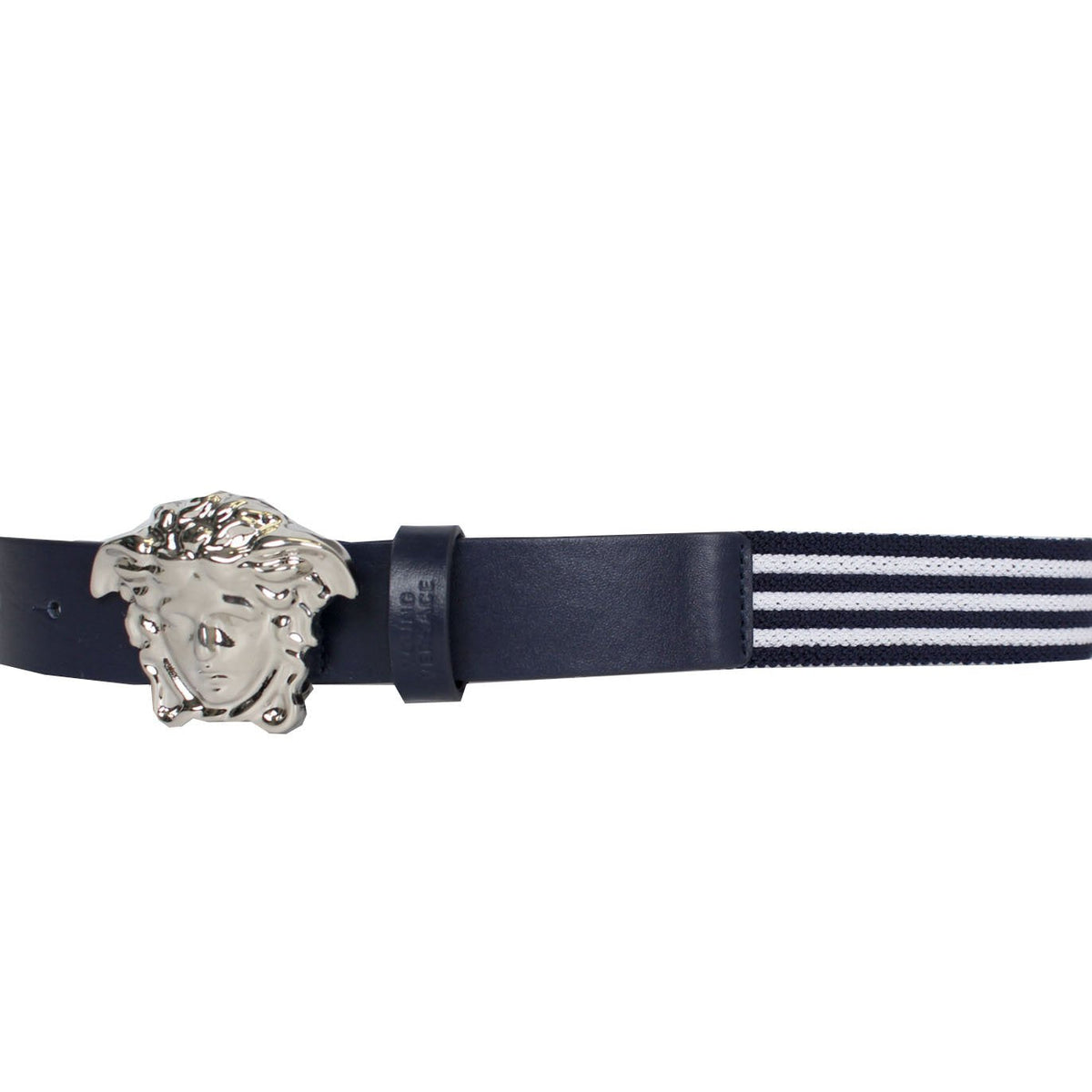 Boys Nautical Print Elastic Belt-Navy and White