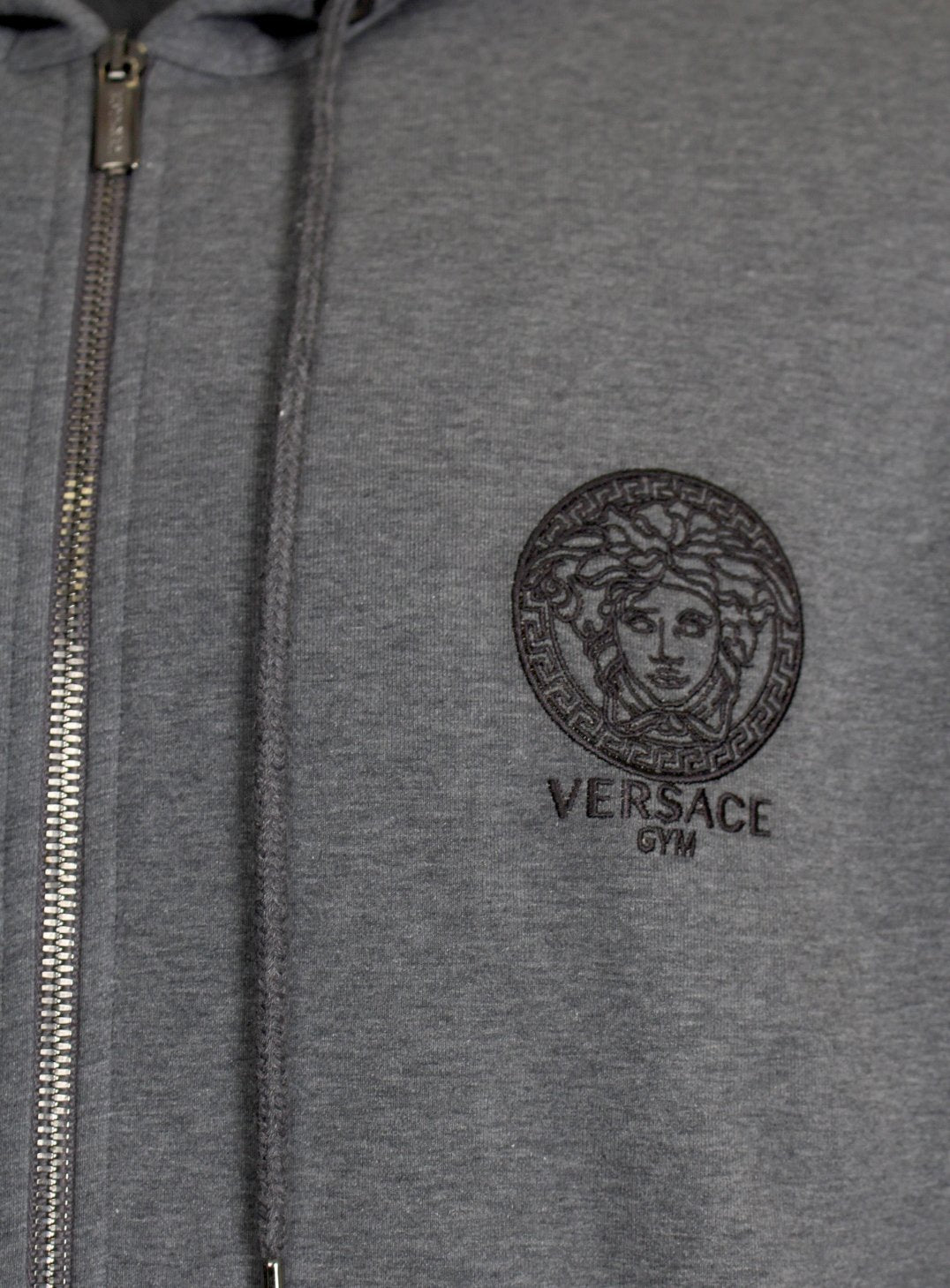 Versace zip-up hooded tracksuit jacket in grey — alternate view 3