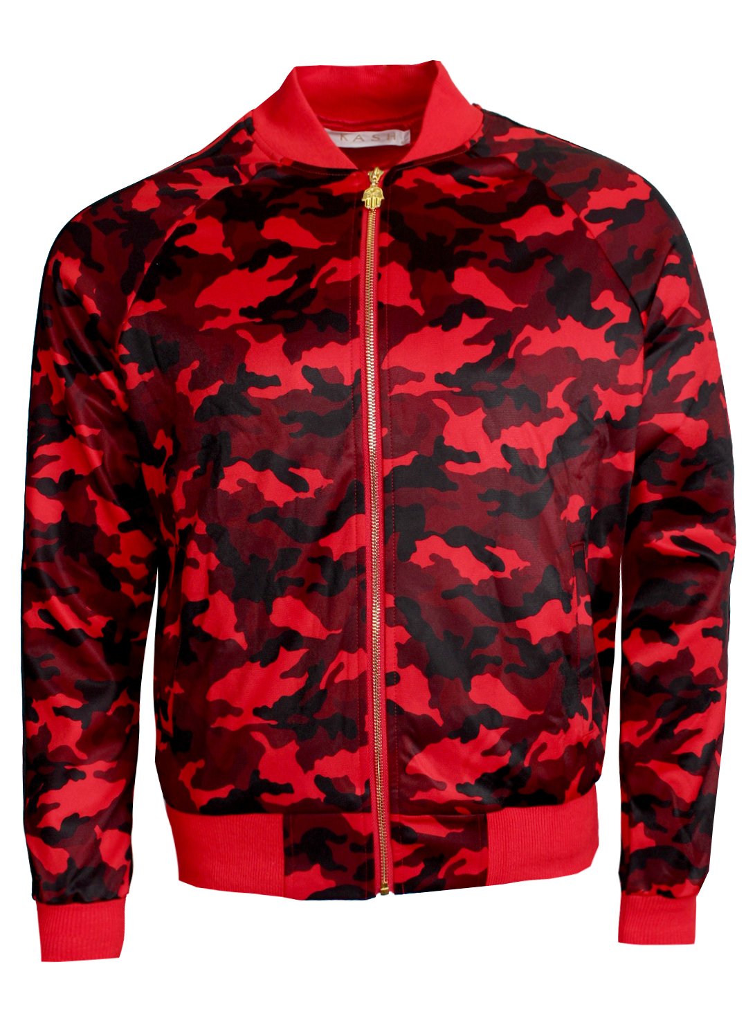 Kash Camouflage Track Jacket in red – view 1 of 6