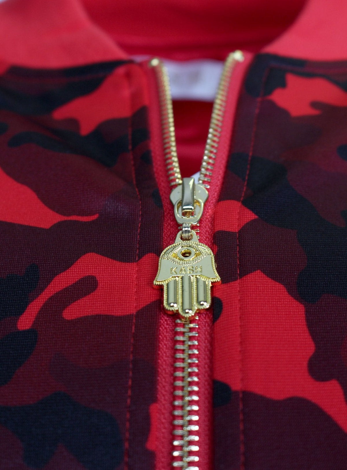 Men's Long Sleeve Camouflage Track Jacket-Red