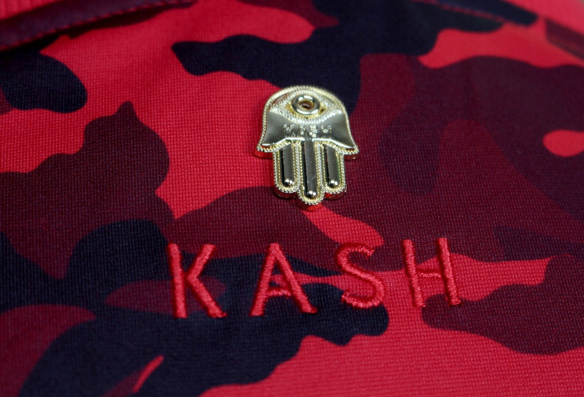 Men's Long Sleeve Camouflage Track Jacket-Red