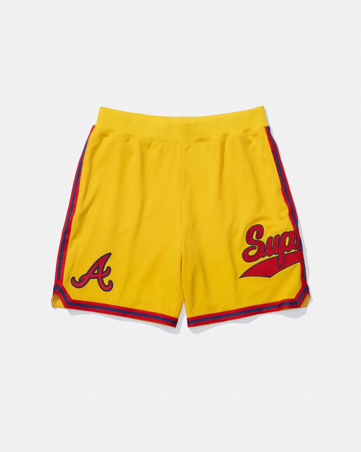 Supreme x Mitchell & Ness Atlanta Braves Basketball Short Yellow - front
