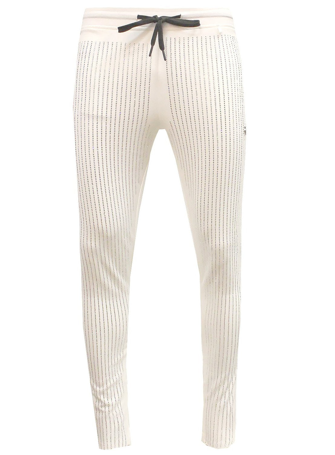 Kash Men's All Over Diamonds Pants in white/clear – view 4 of 13