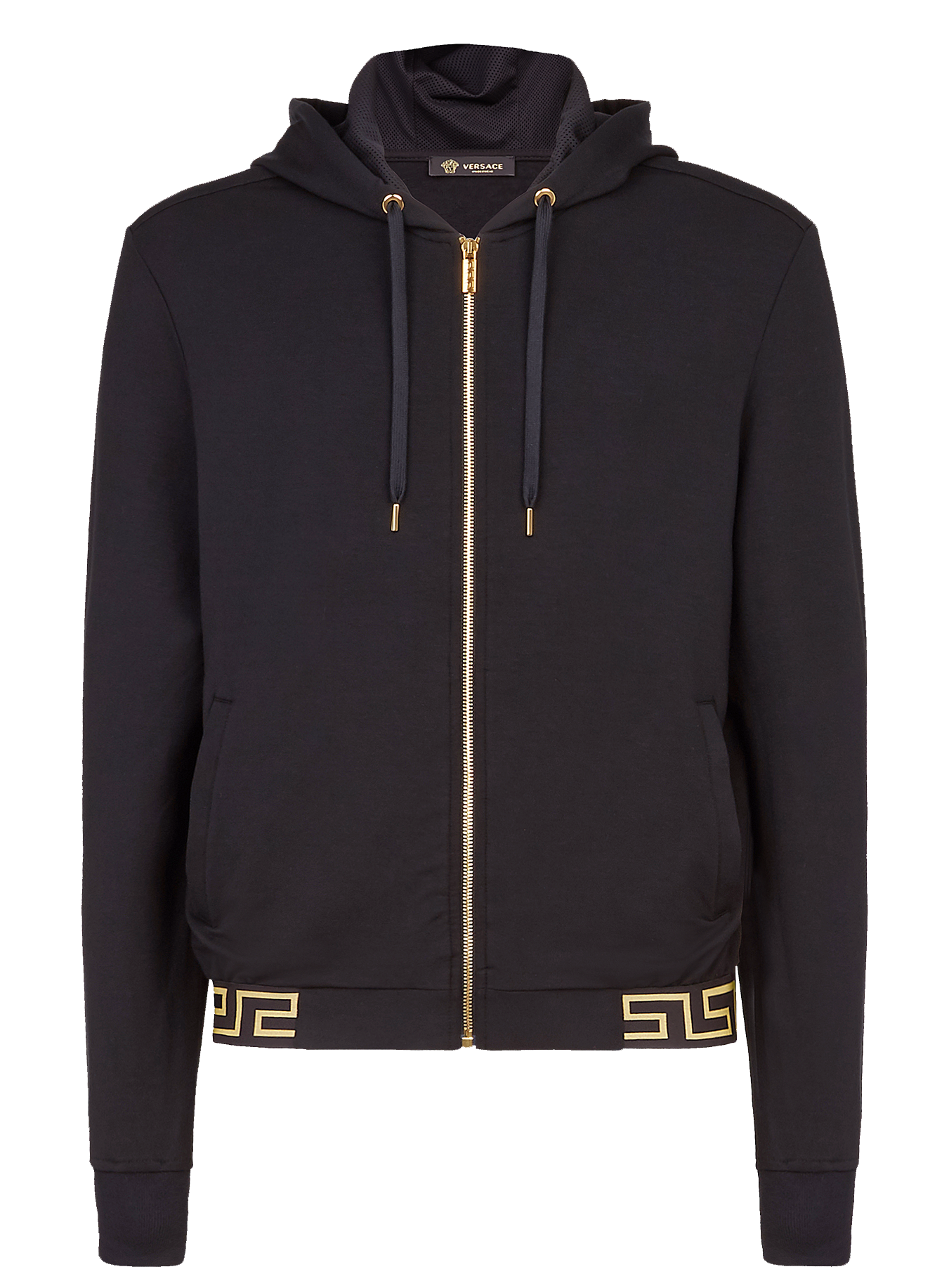Versace tracksuit jacket with bottom band in black