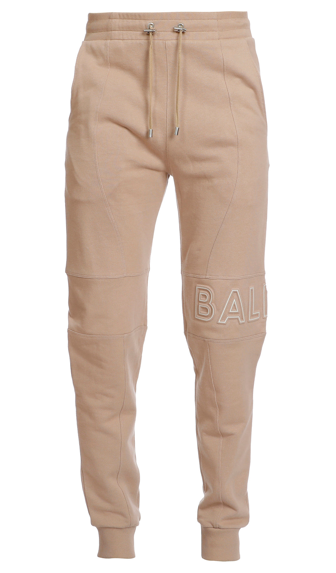 BALMAIN EMBOSSED REFLECT SWEATPANTS - TAN