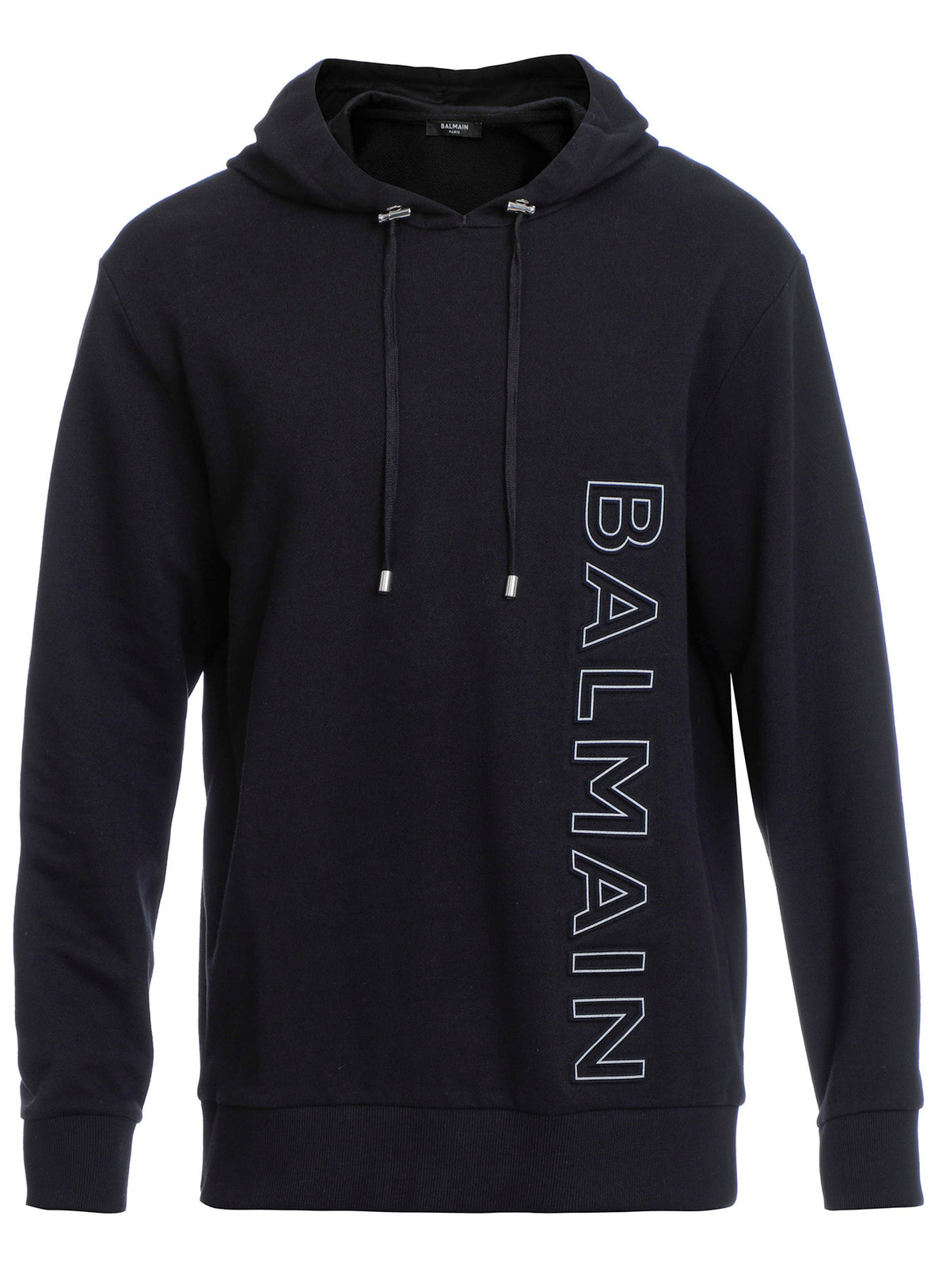 BALMAIN EMBOSSED REFLECT HOODIE - BLACK