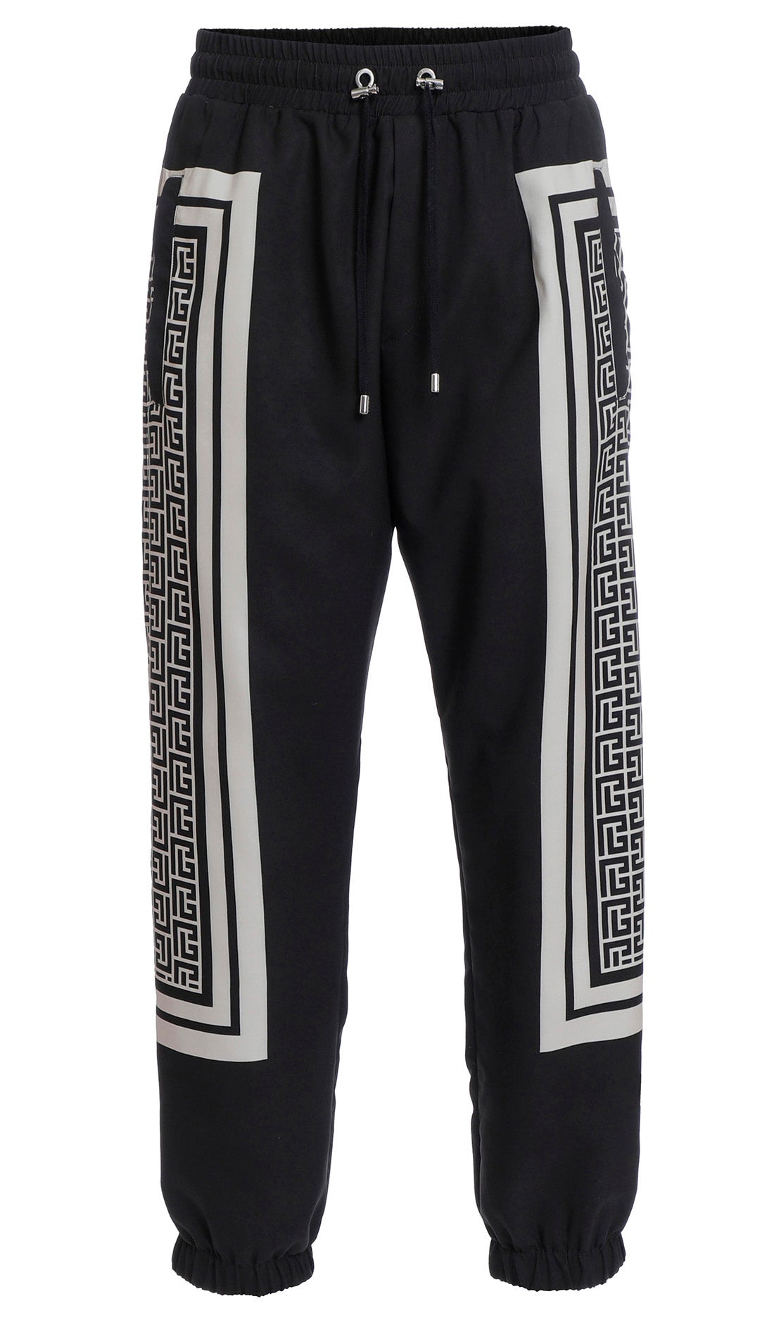 MONOGRAM SCARF TRACK PANTS - BLACK