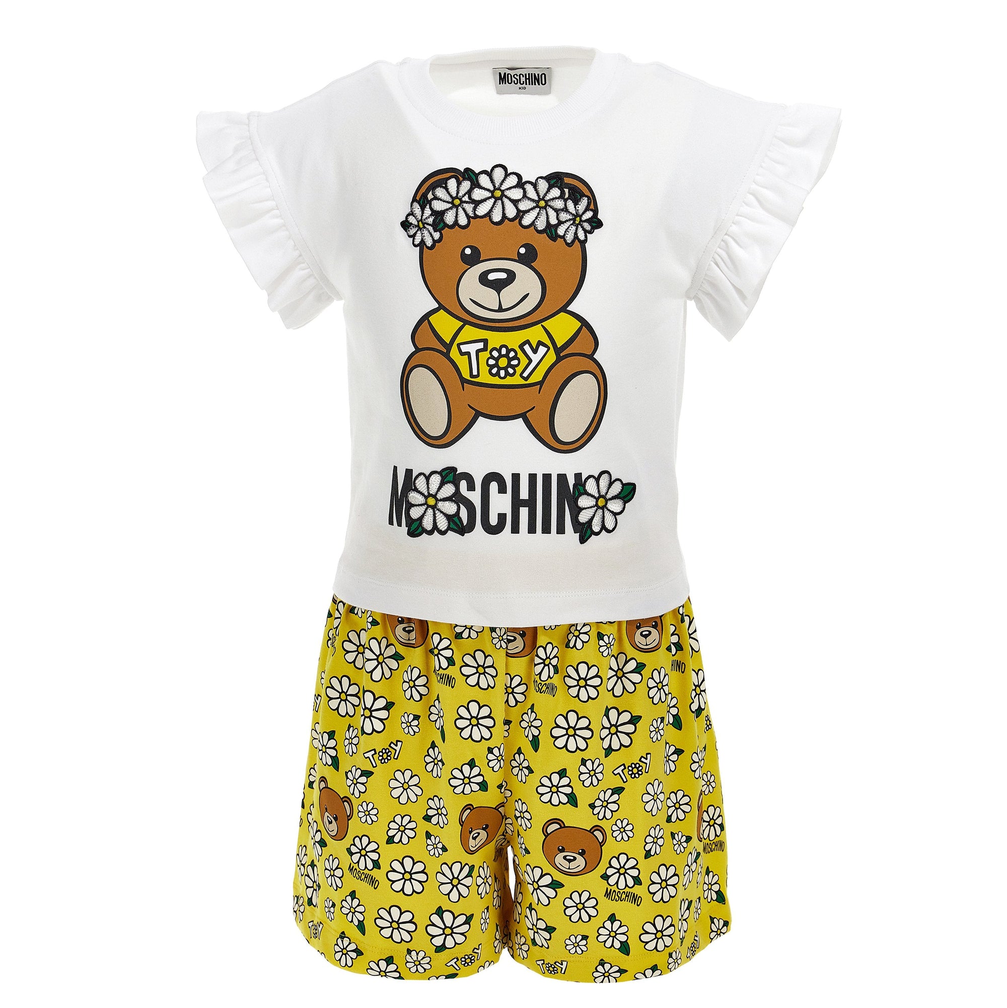 Girl Tee and Shorts Set with Flow Bear Print