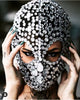 Rhinestone Cover Mask Open Eye - Black/Silver