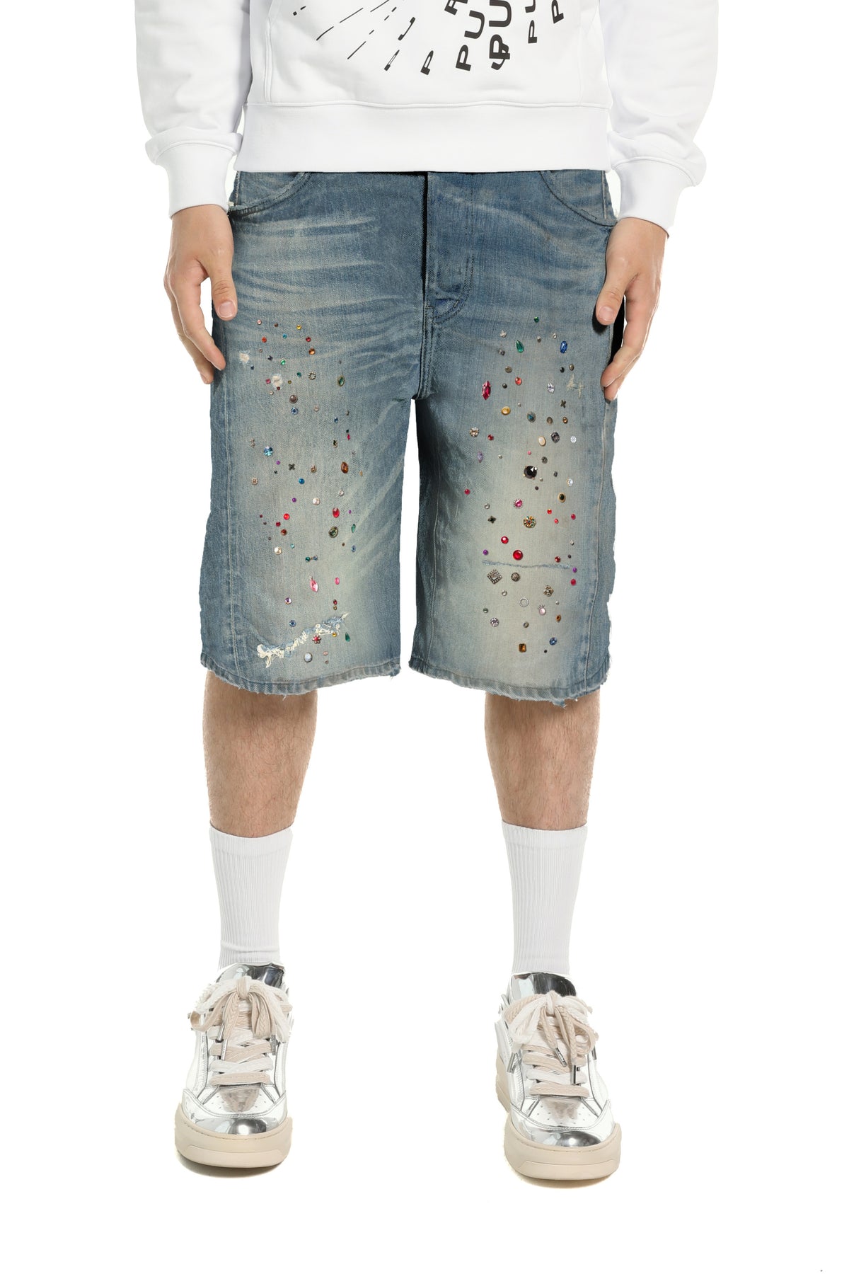Cyanine Jewel Long Shorts