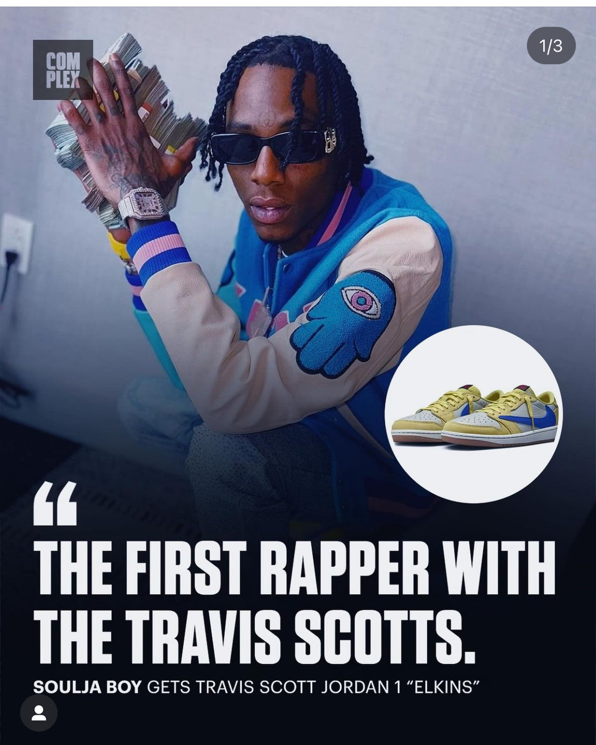 KASH CHENILLE PRINT VARSITY JACKET - BLUE W/PINK