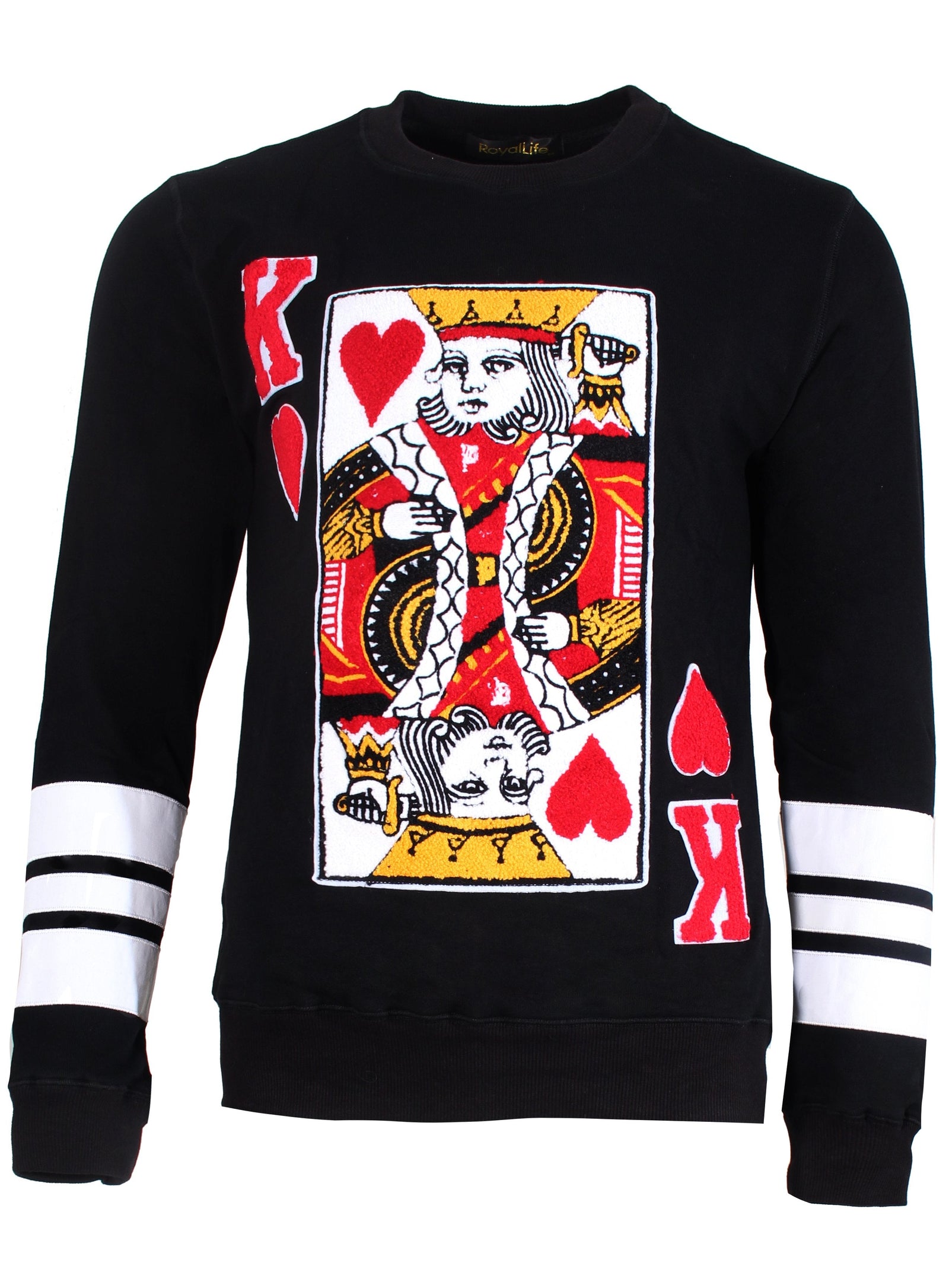 Royal Life Suicide King Sweater in black, king of hearts crewneck – view 1 of 3