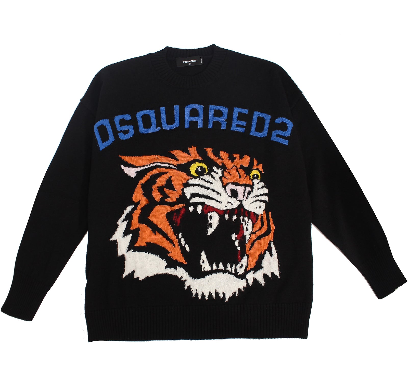 DSQUARED2 Tiger Knit Sweater in black – view 1 of 2