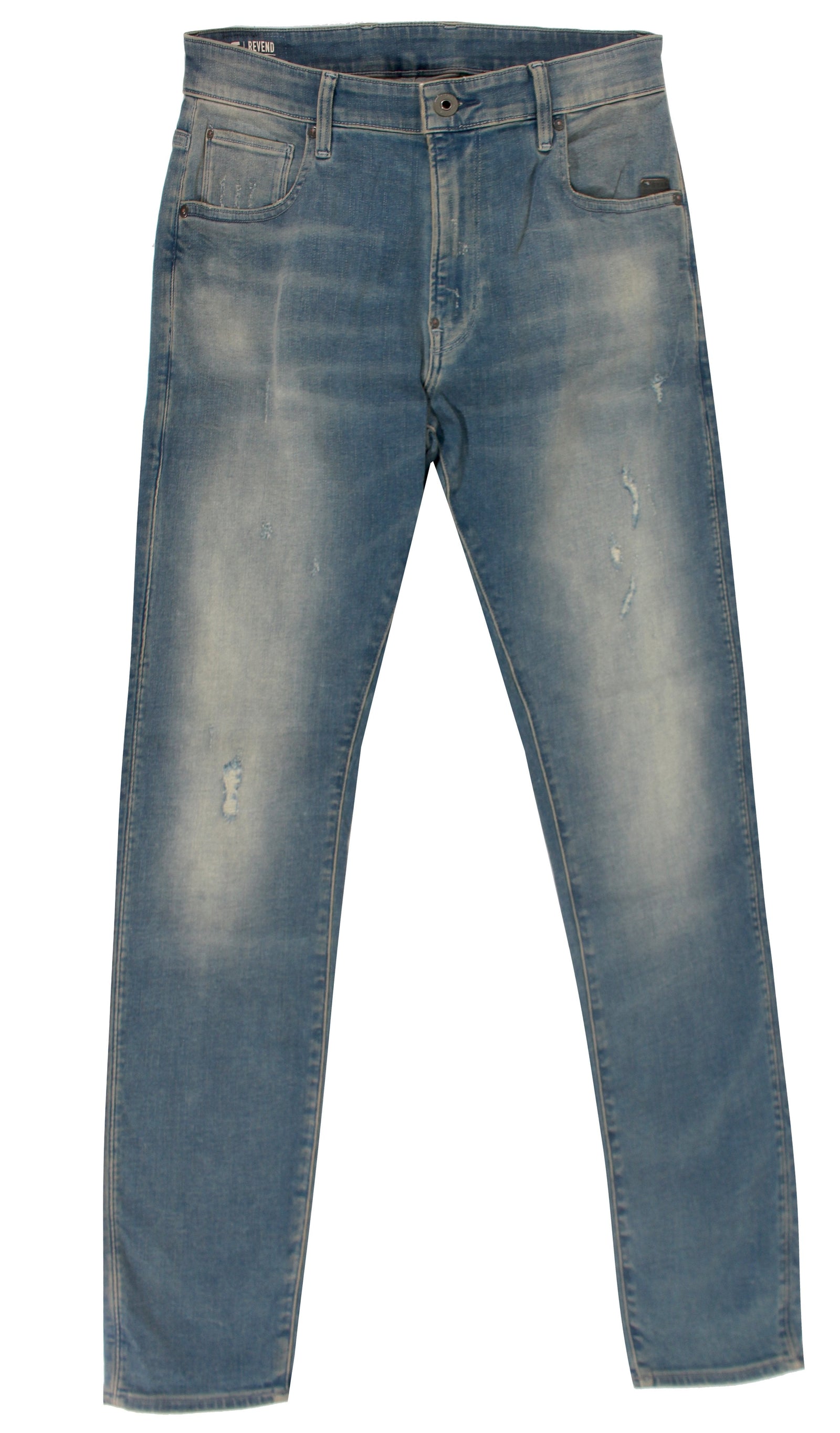 G-Star Raw Revend Skinny in antic faded Monaco blue destroyed – view 1 of 3