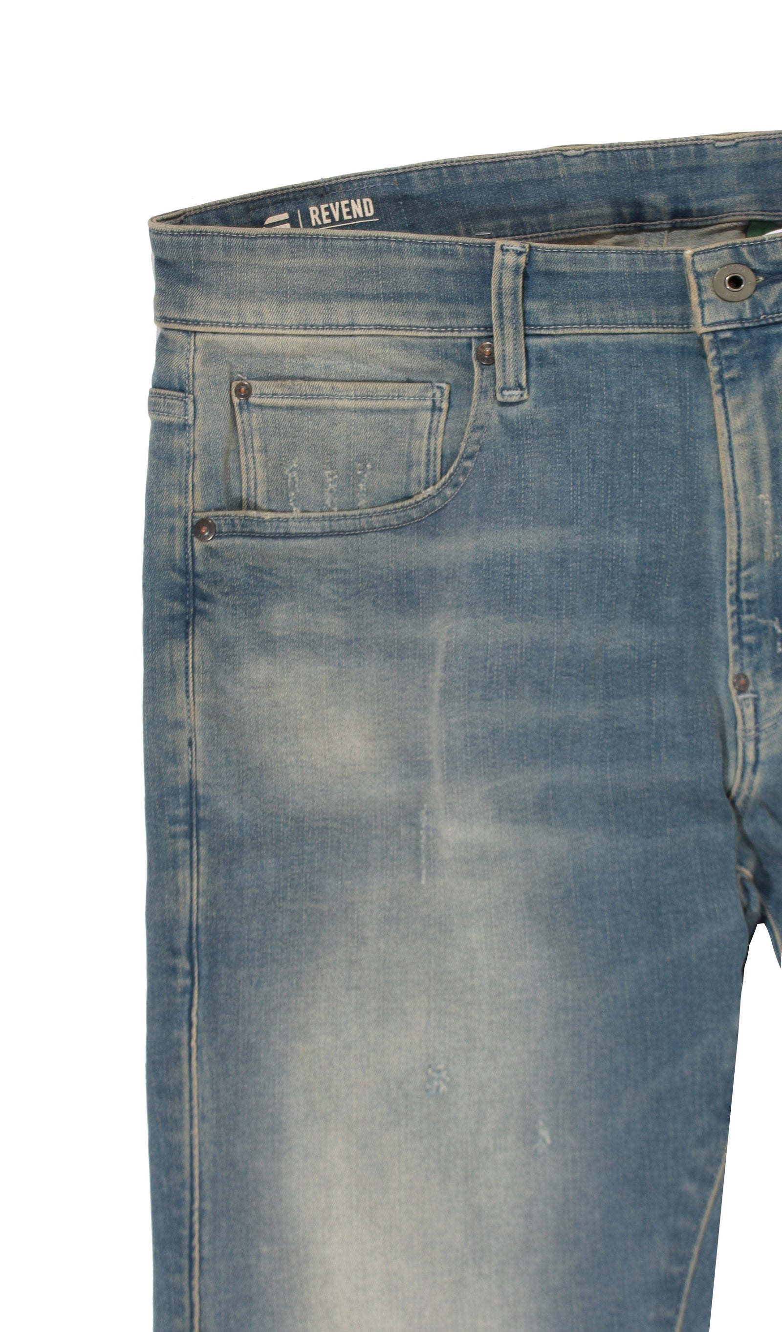 G-Star Raw Revend Skinny in antic faded Monaco blue destroyed – view 3 of 3