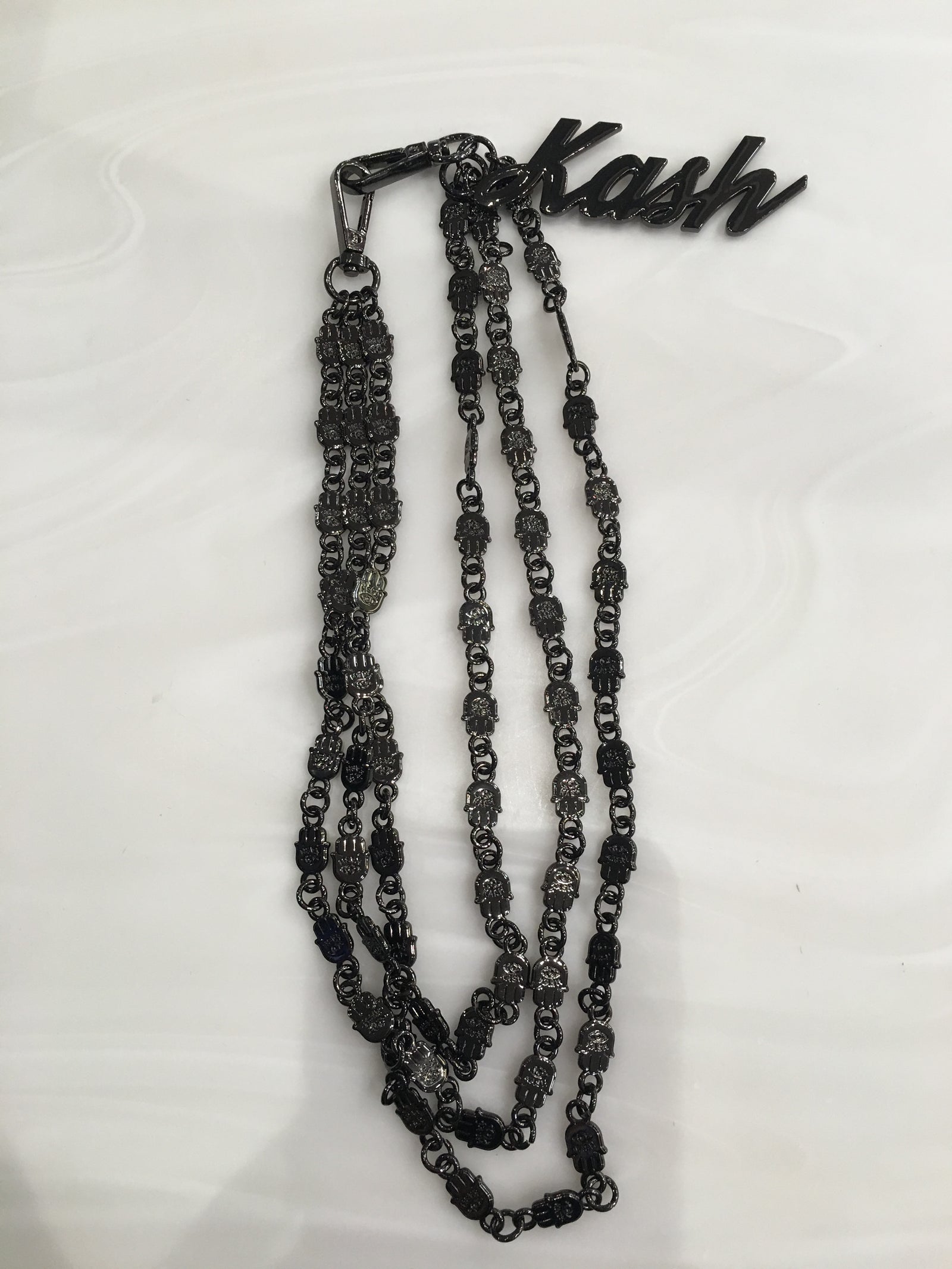 Kash Hamsa Wallet Chain 3 Layers in black – view 2 of 2
