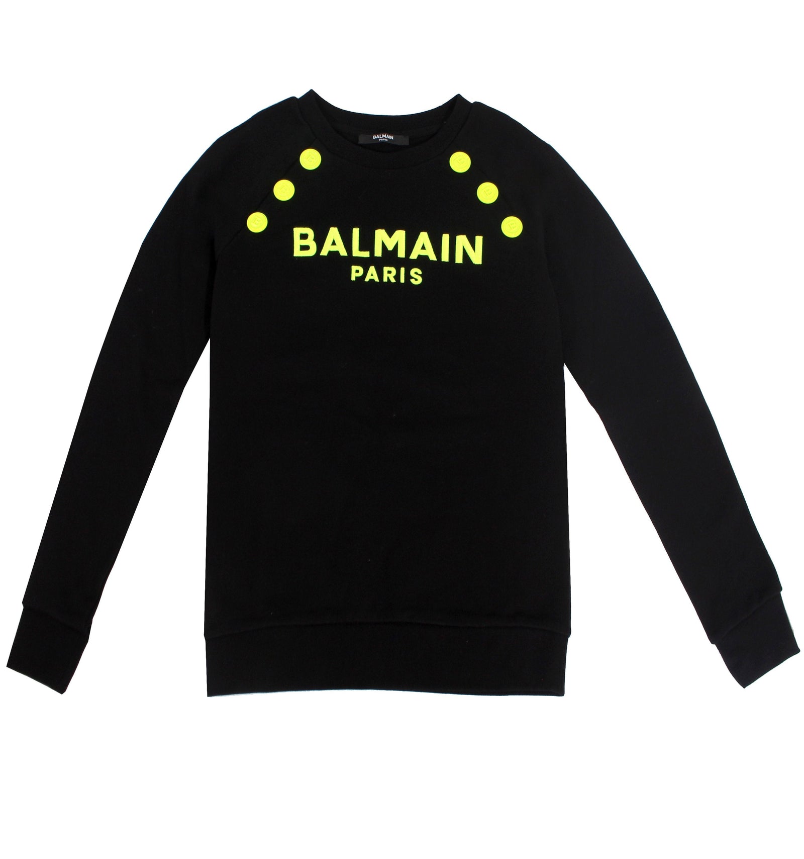 Balmain Girls Sweatshirt with Logo & Shoulder Buttons in black – view 1 of 2