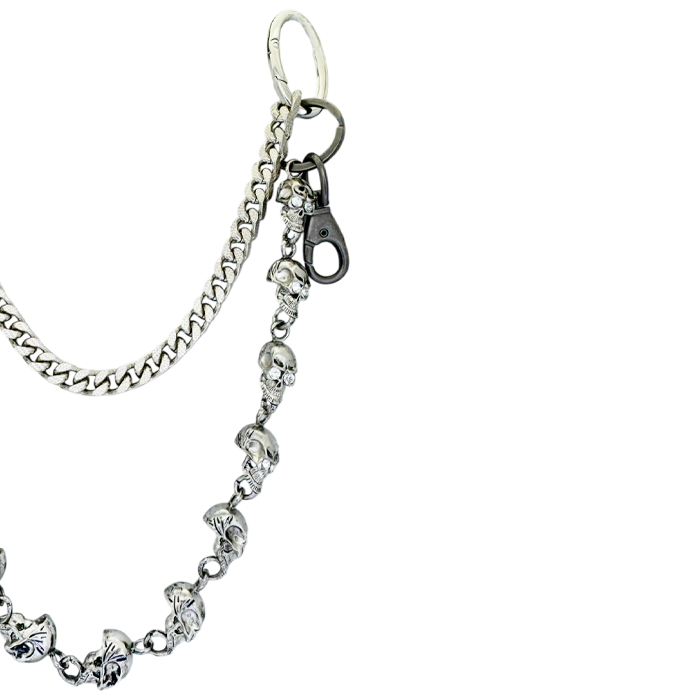 Pants Chain1 – Single Skulls/Silver