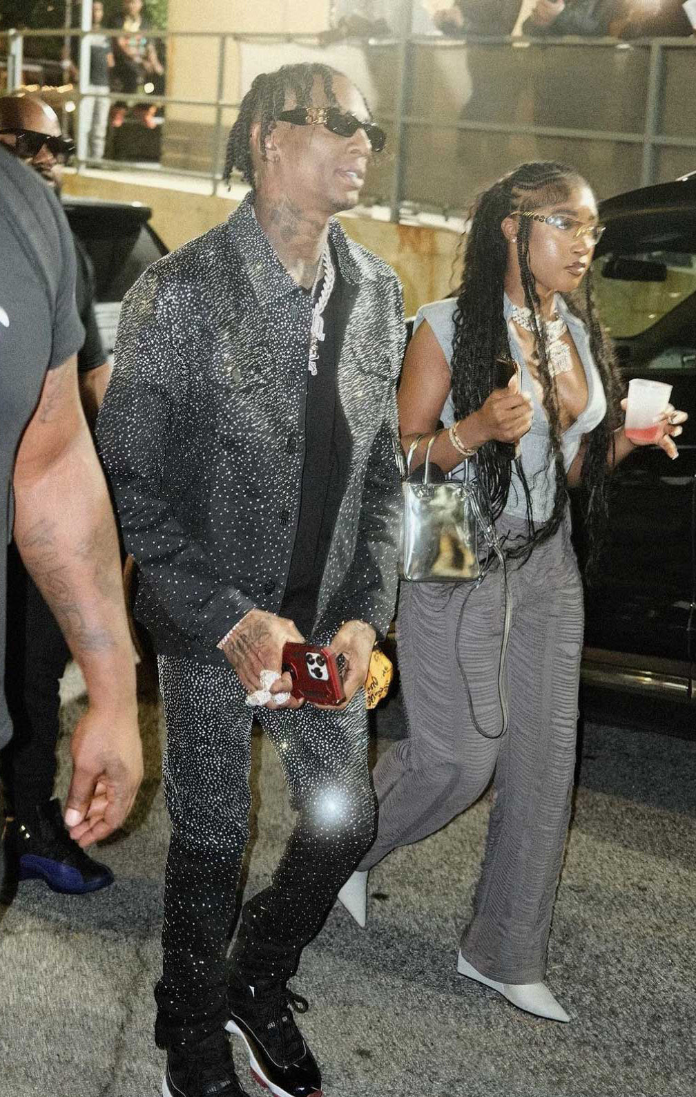 Kash Slim Fit Black Denim w/clear crystals
