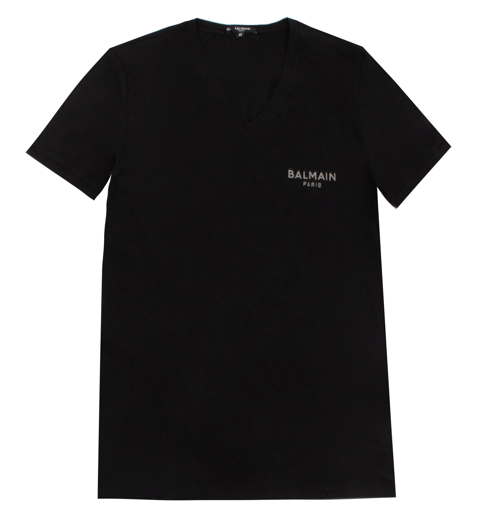 Balmain V-Neck Logo T-Shirt - Black – view 1 of 3