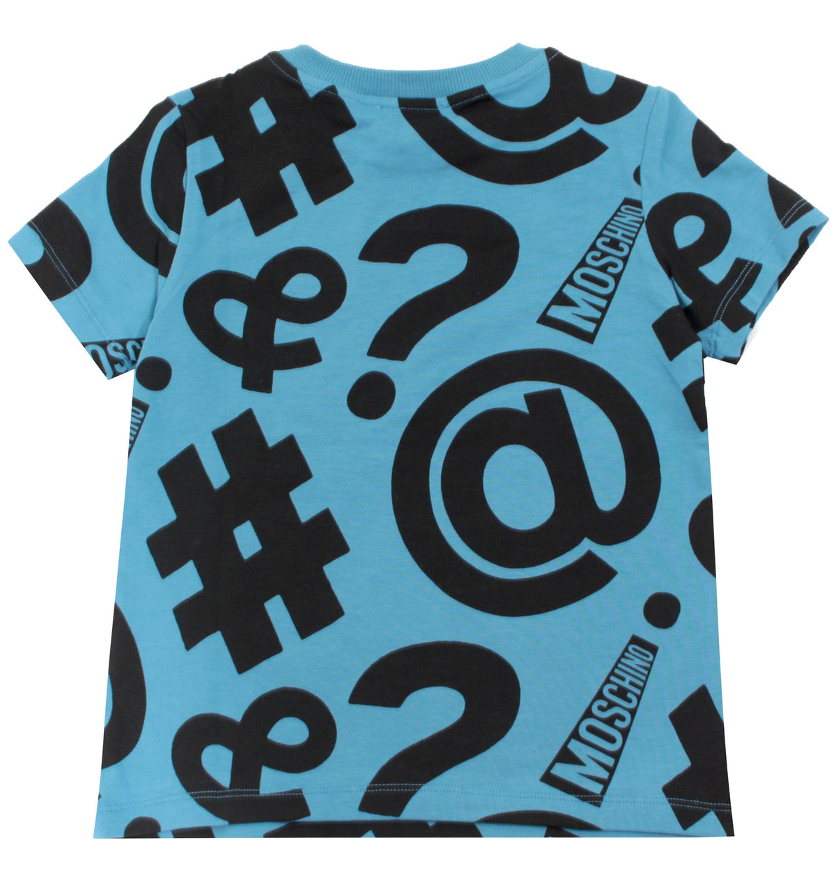 Kids Moschino All Over Symbol Tee - Blue