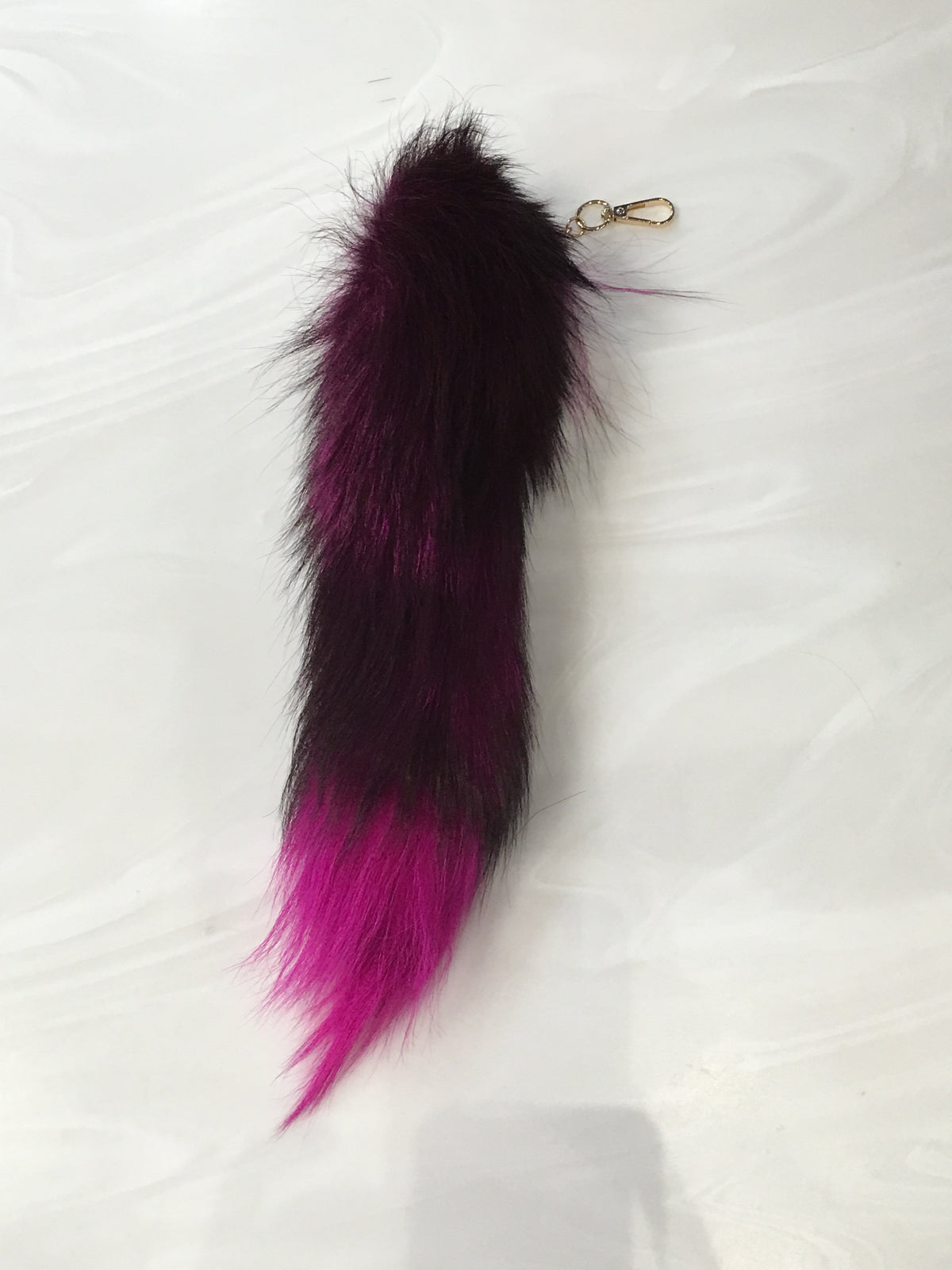 Fluffy Fox Fur Tail Chain -Pink