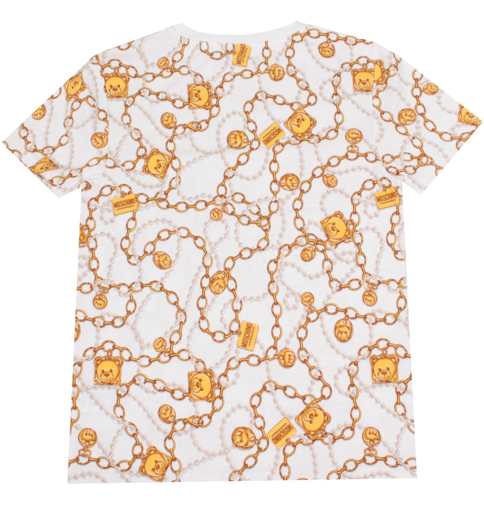 MOSCHINO UNDERWEAR Allover Chain Bear Logo Tee - White – view 2 of 2