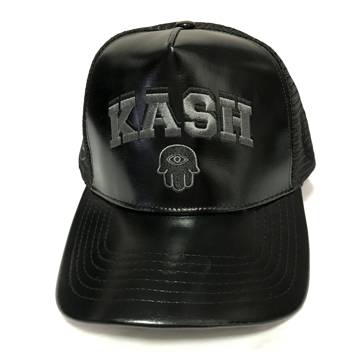 3D Embroidery Faux Kash Cap - Black/Grey