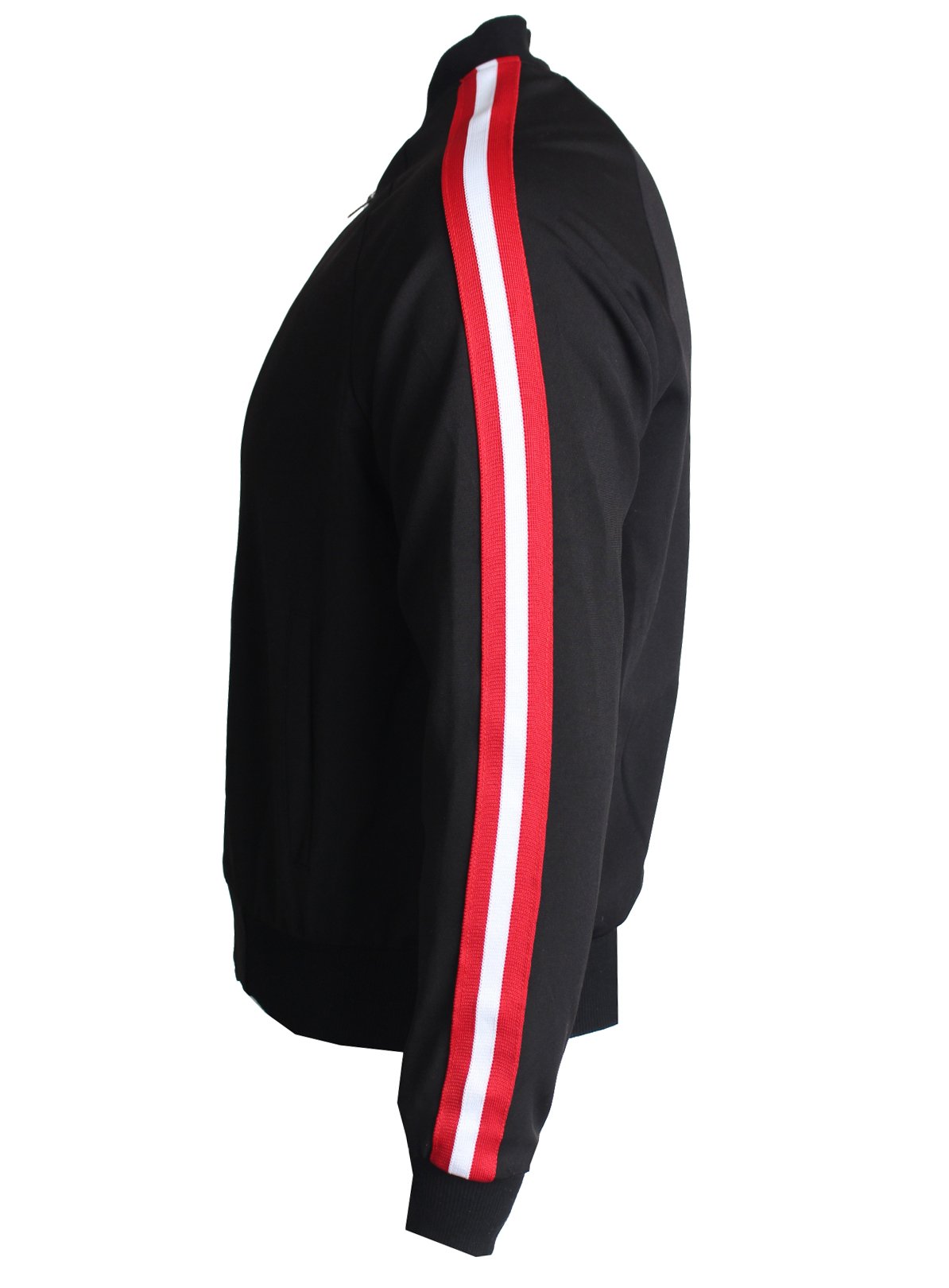 Kash men's long sleeve track jacket with side stripes in black – view 1 of 5