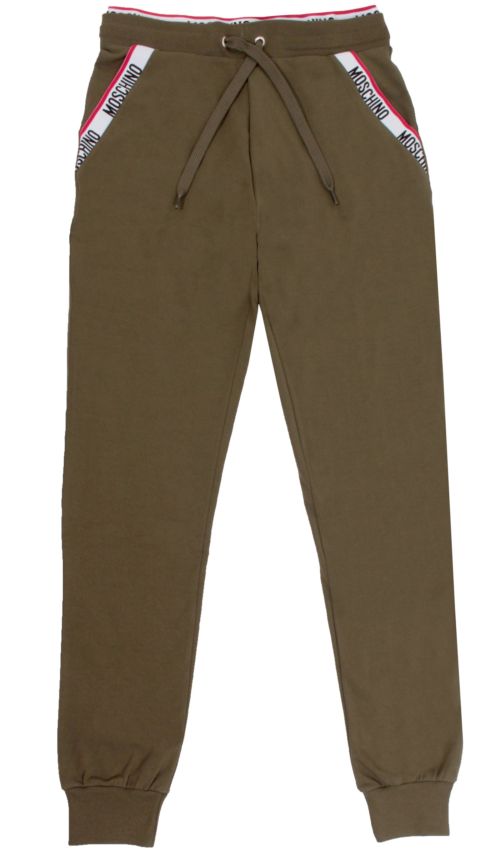 MOSCHINO UNDERWEAR Side Stripe Logo Joggers - Olive – view 1 of 3