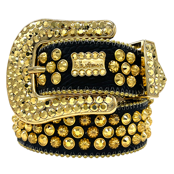 B.B Simon 2617 Lavasan Belt in black and gold, Swarovski crystal belt – view 1 of 6