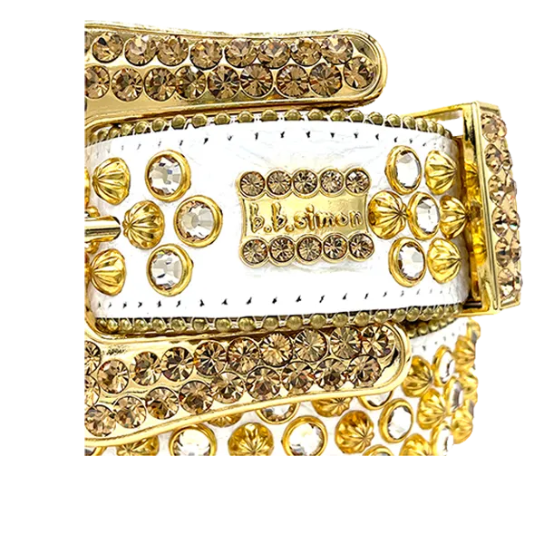 B.B. Simon 2617 Lavasan Belt in white and gold – view 3 of 4