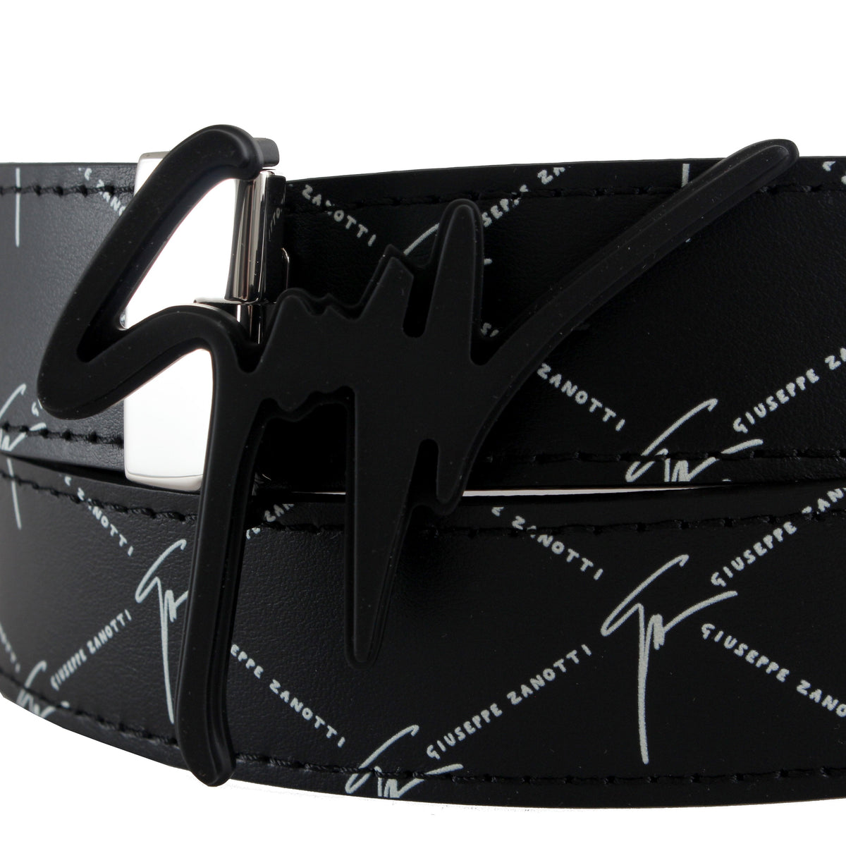 Giuseppe Zanotti Logo Print Belt - Black