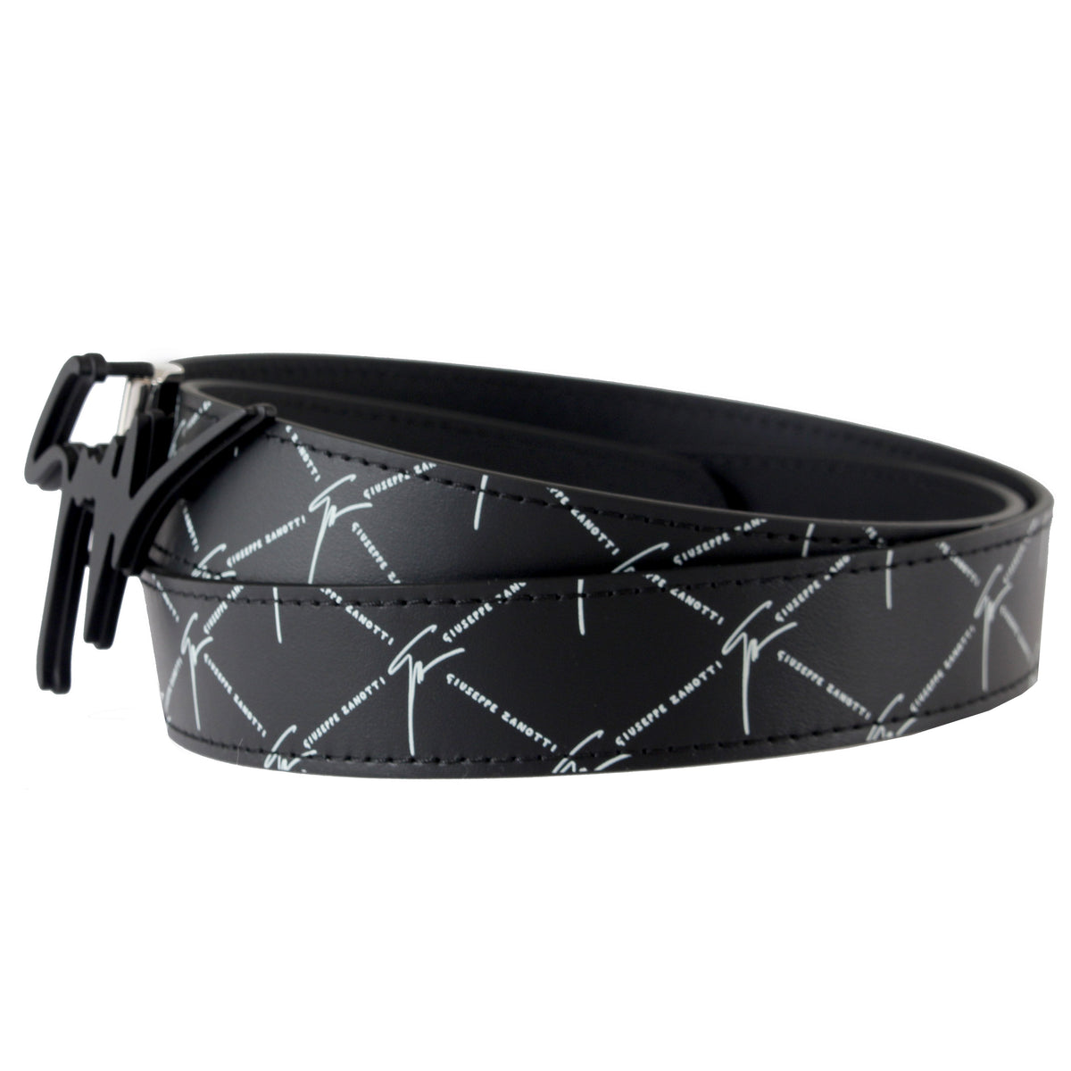 Giuseppe Zanotti Logo Print Belt - Black