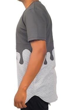 Kash Drip Quilt short sleeve tunic in grey – view 4 of 5
