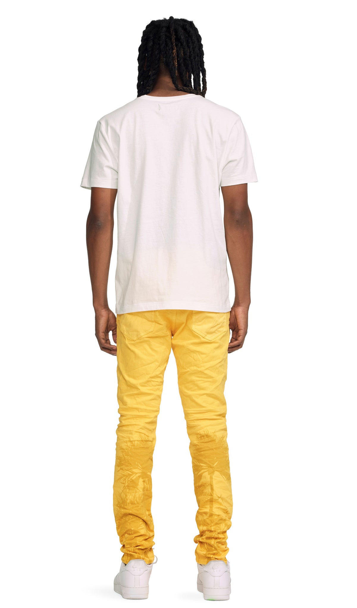DANDELION PALMS PRINT DENIM - YELLOW
