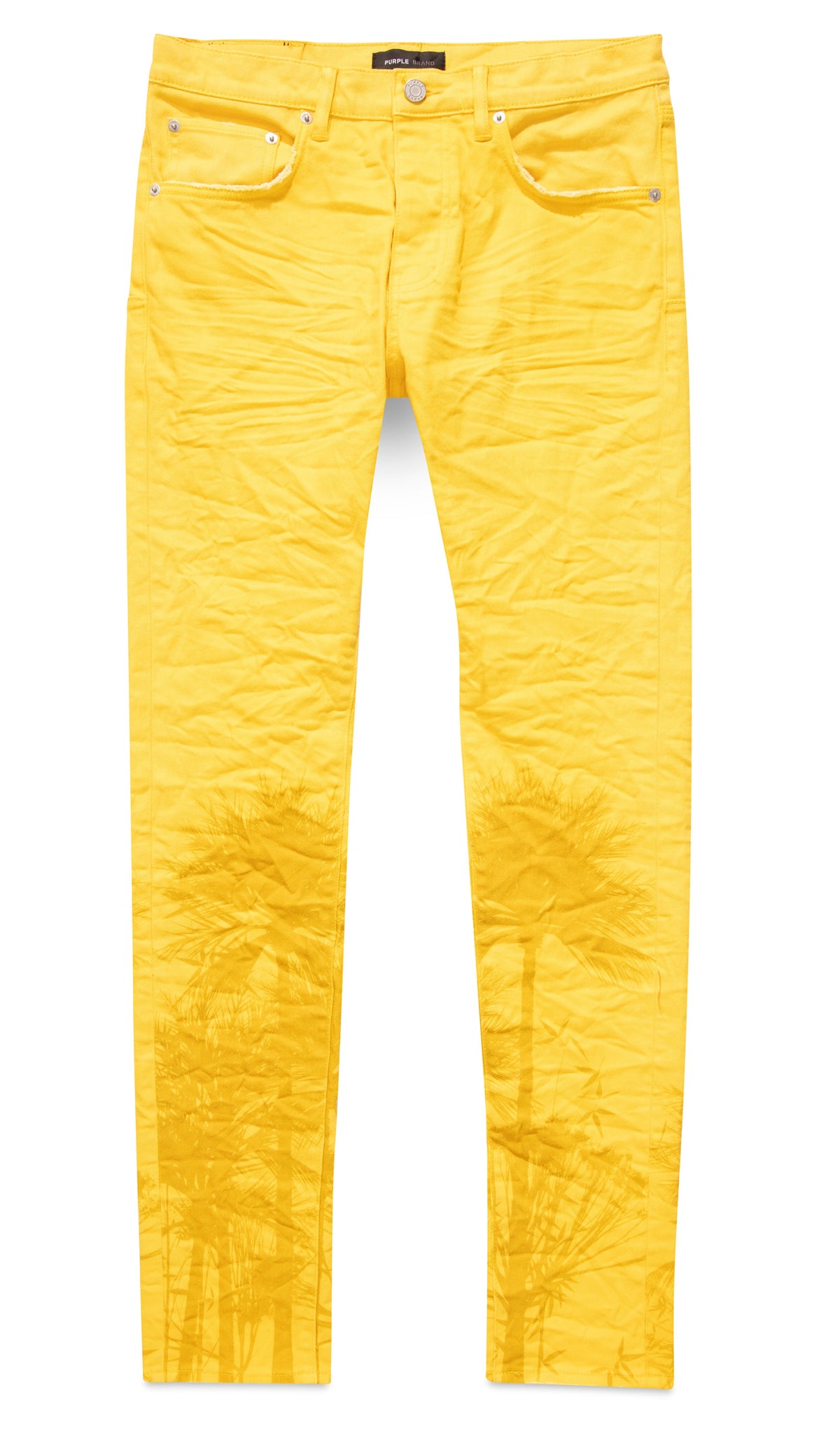 DANDELION PALMS PRINT DENIM - YELLOW