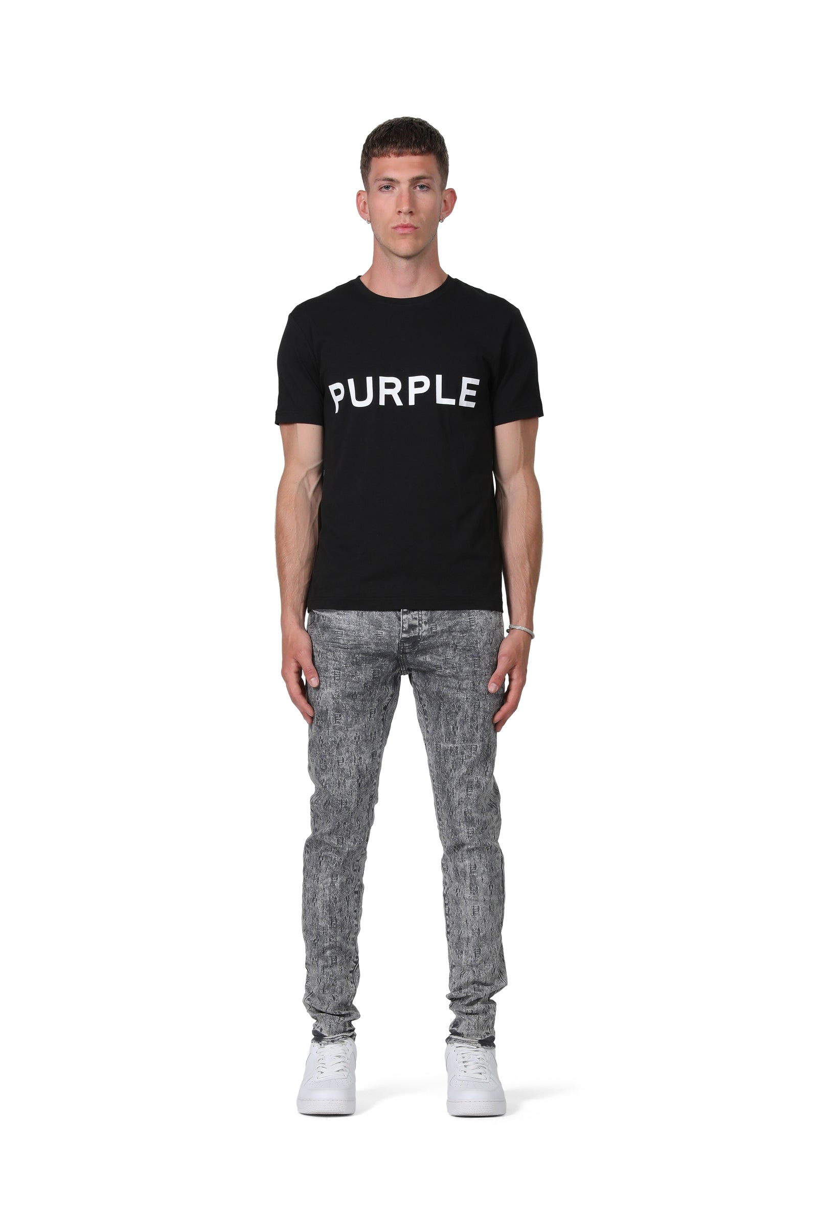 Purple Brand Film Jacquard Denim in light grey – view 3 of 4