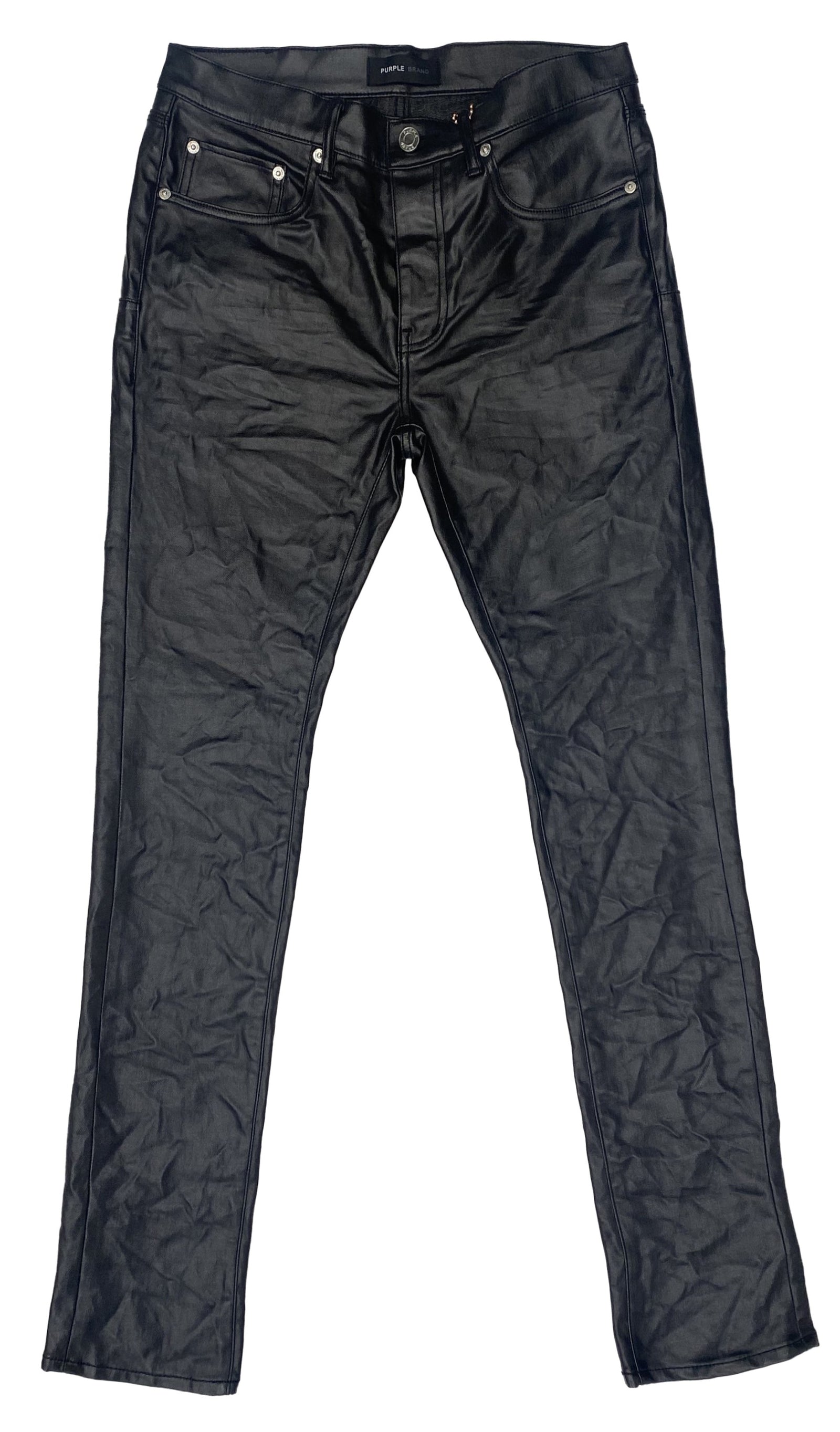 Purple Brand Patent Film Denim in black – view 1 of 4