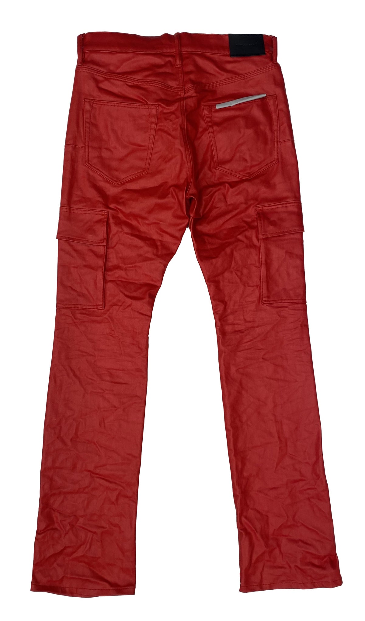 PATENT FILM CARGO FLARE DENIM - RED