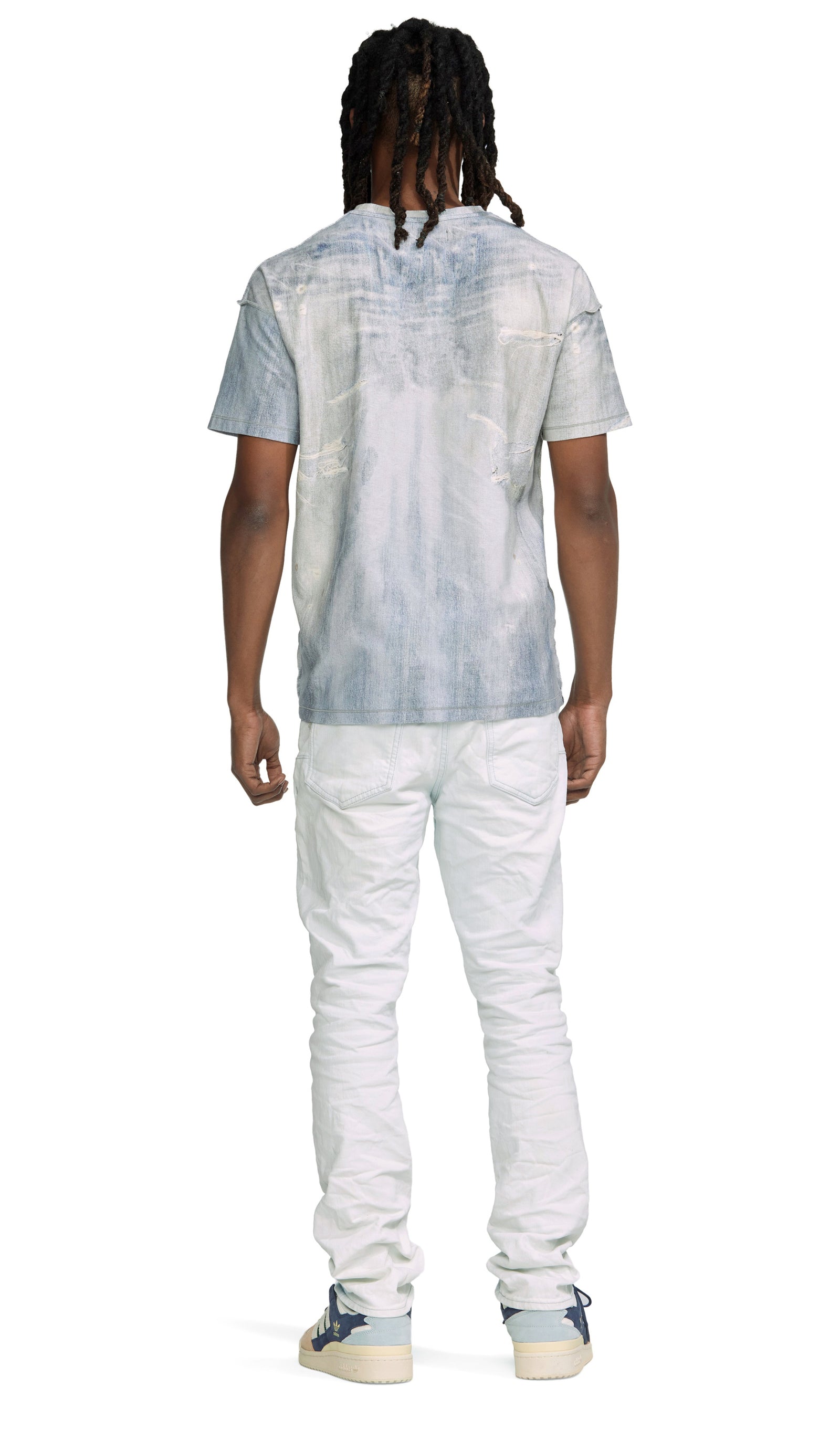 Purple Brand P005 Super Faded Icy Light Indigo Jean in white – view 3 of 4