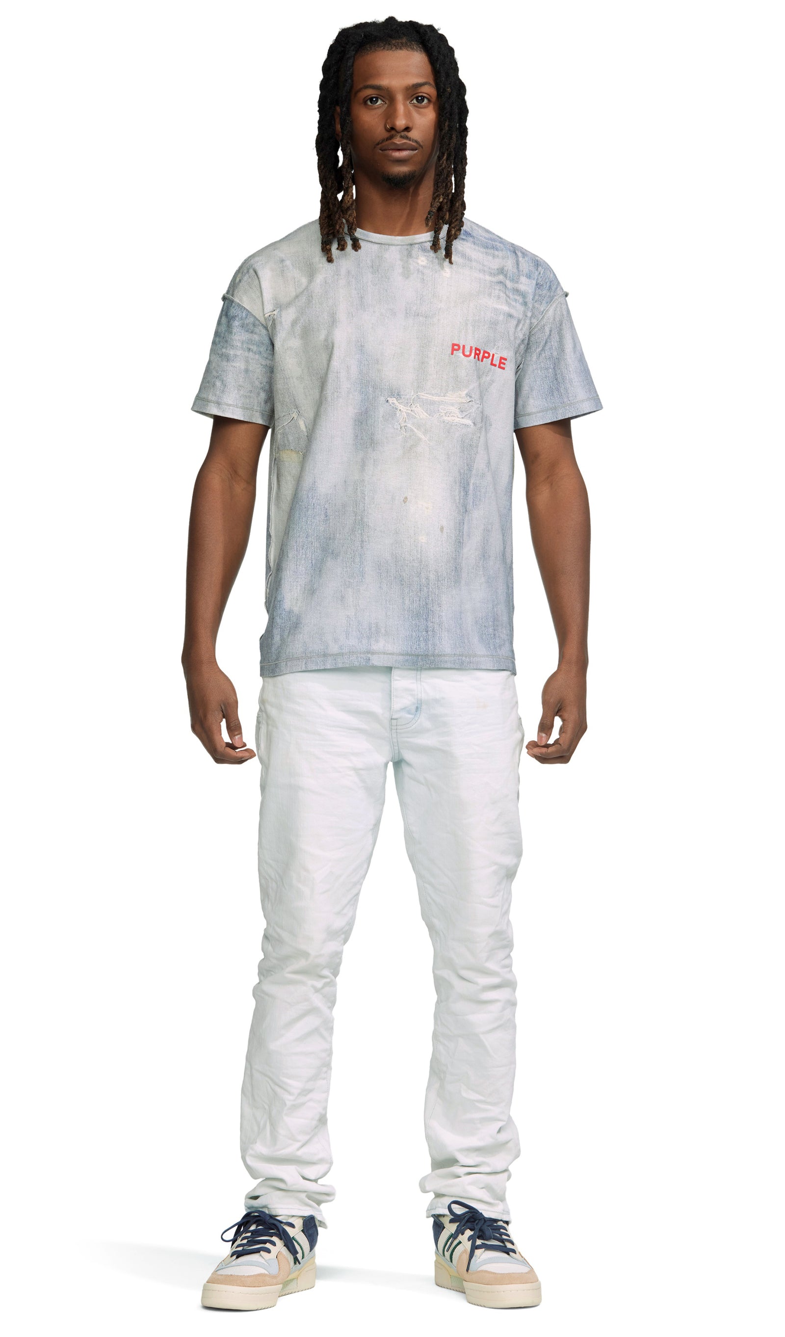 Purple Brand P005 Super Faded Icy Light Indigo Jean in white – view 4 of 4