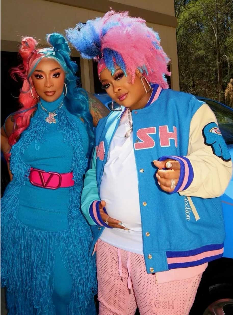 KASH ALL OVER DIAMOND TRACK PANTS - PINK