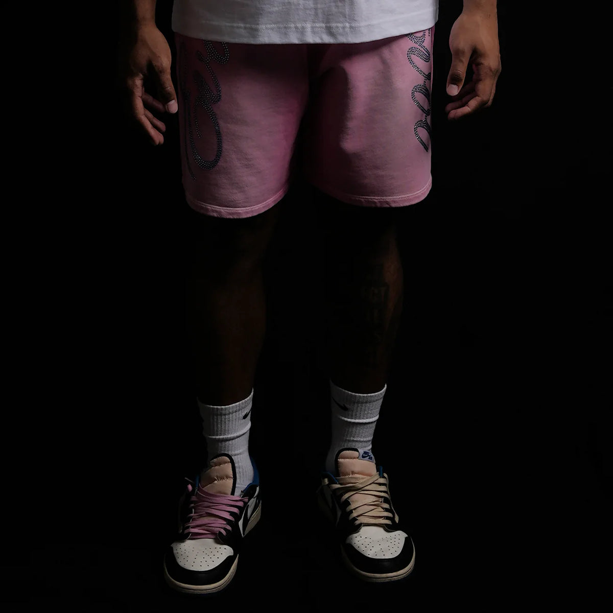 Wicked Rhinestone Shorts - Pink Potassium